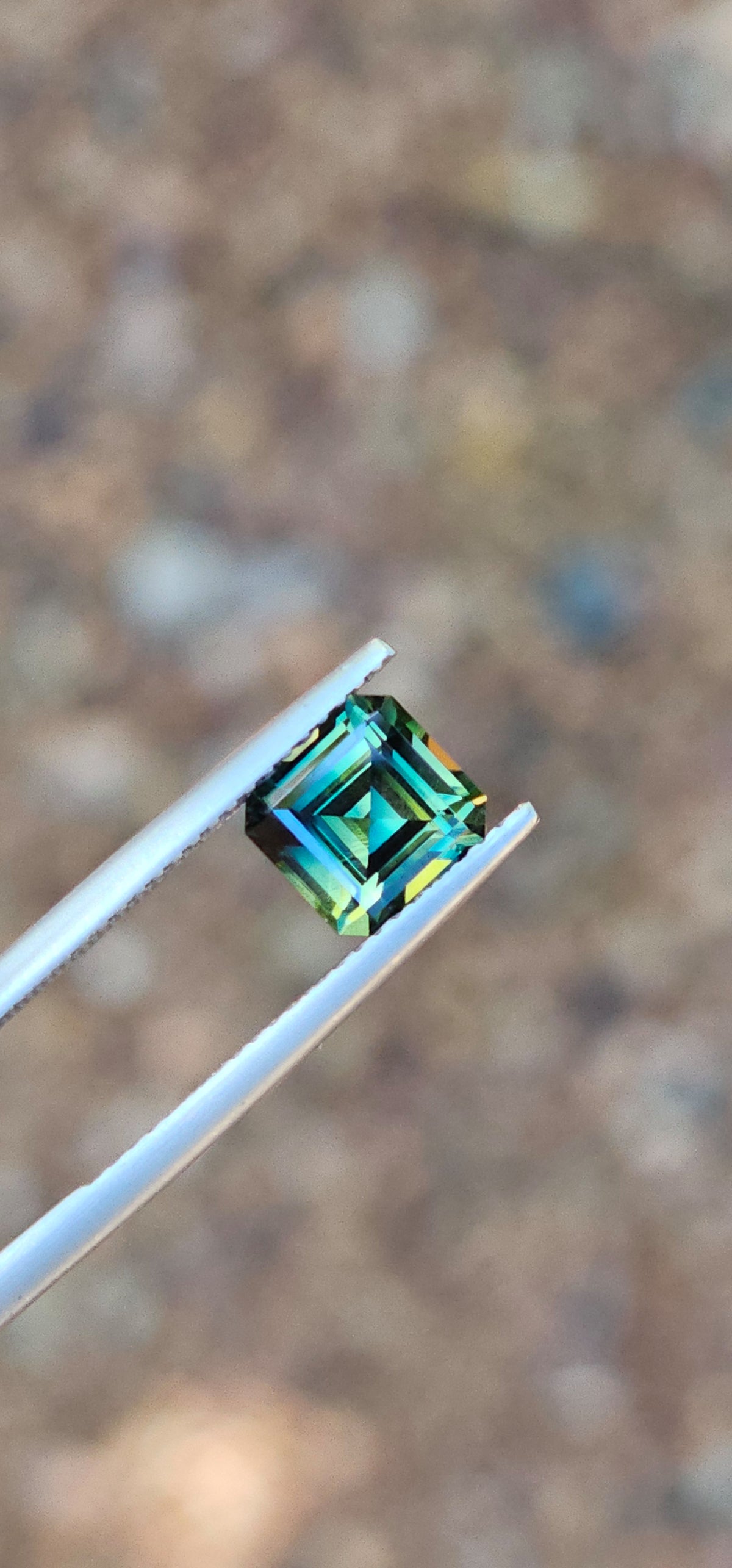 2ct Square Teal Parti Sapphire
