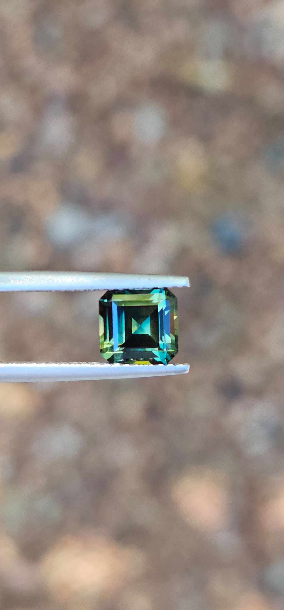 2ct Square Teal Parti Sapphire