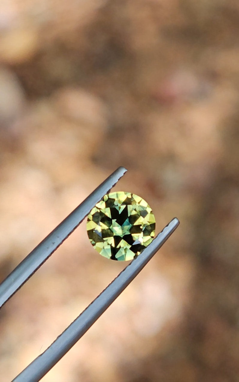 1.52ct Round Spectacular Yellow Parti Sapphire