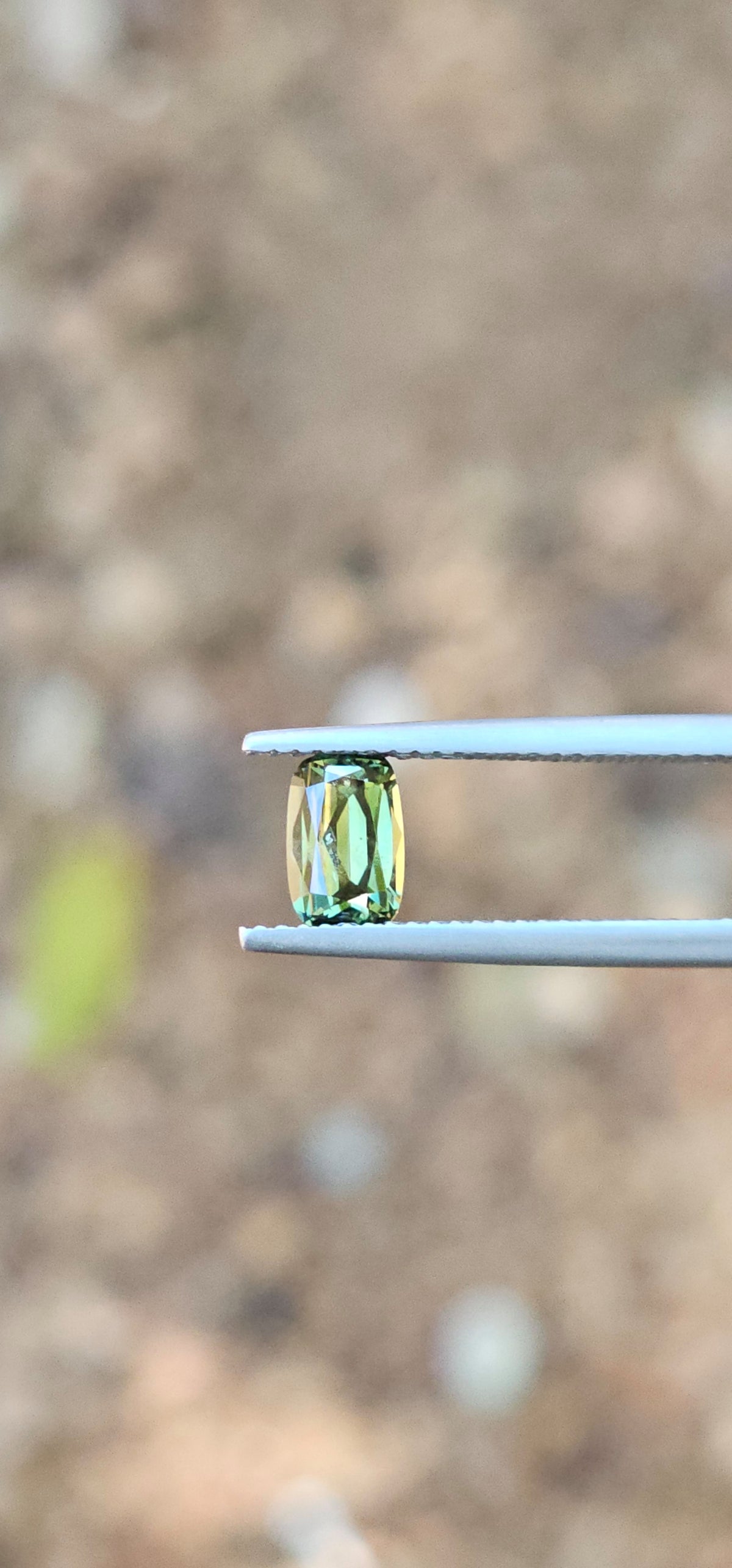 1.06ct Cushion Green Parti Sapphire
