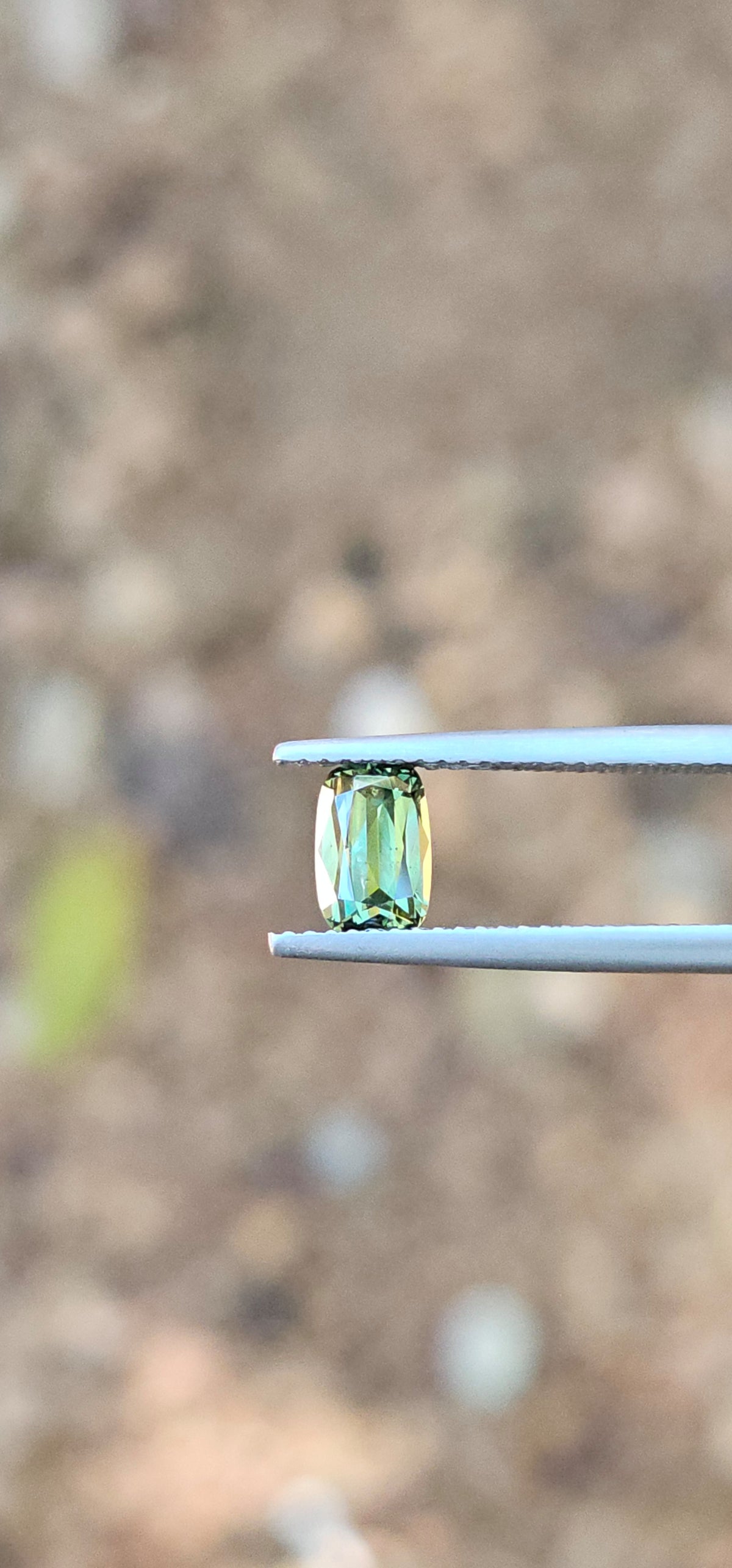 1.06ct Cushion Green Parti Sapphire