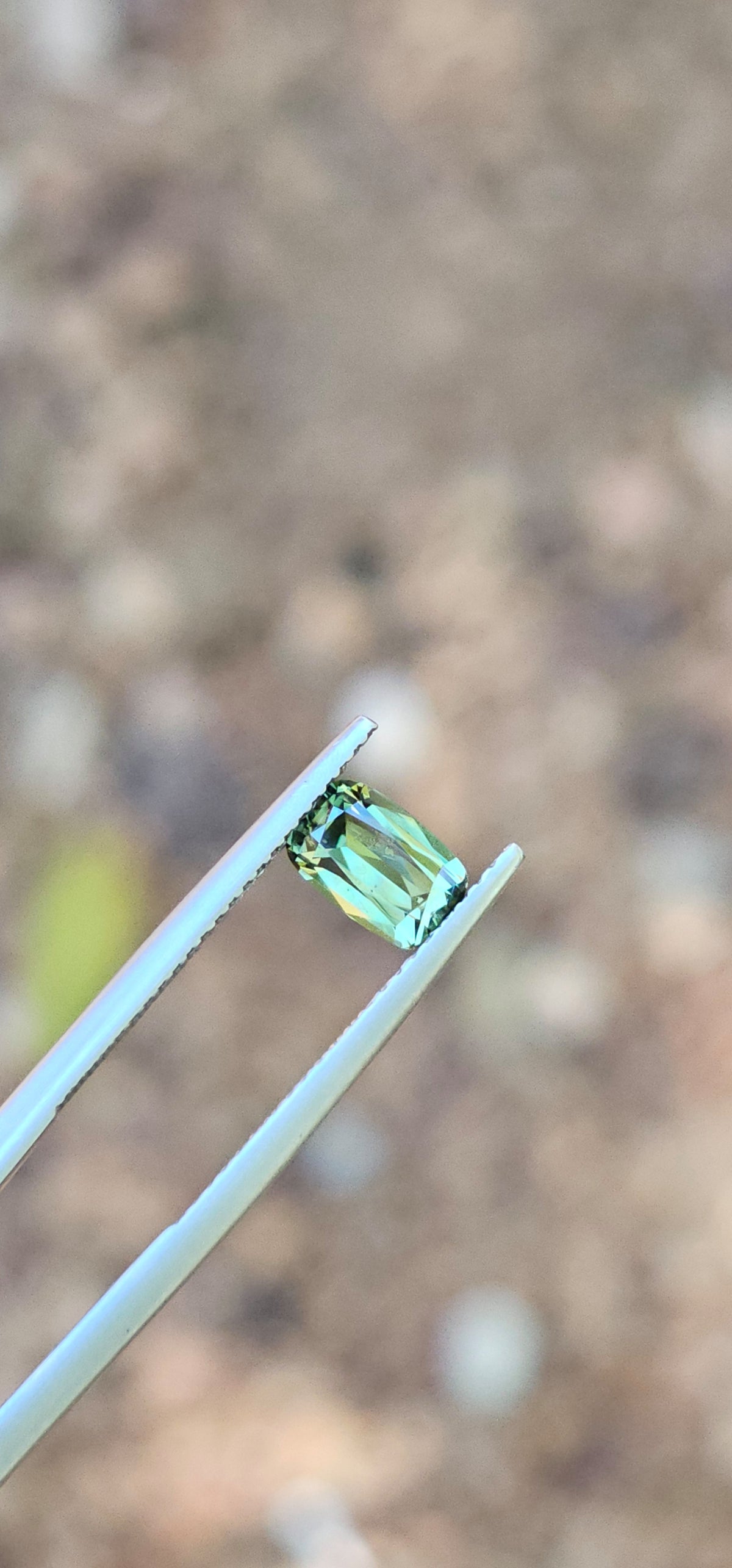 1.06ct Cushion Green Parti Sapphire
