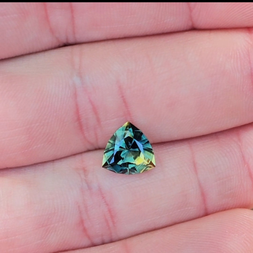 3.24ct Trilliant Blue Parti Sapphire