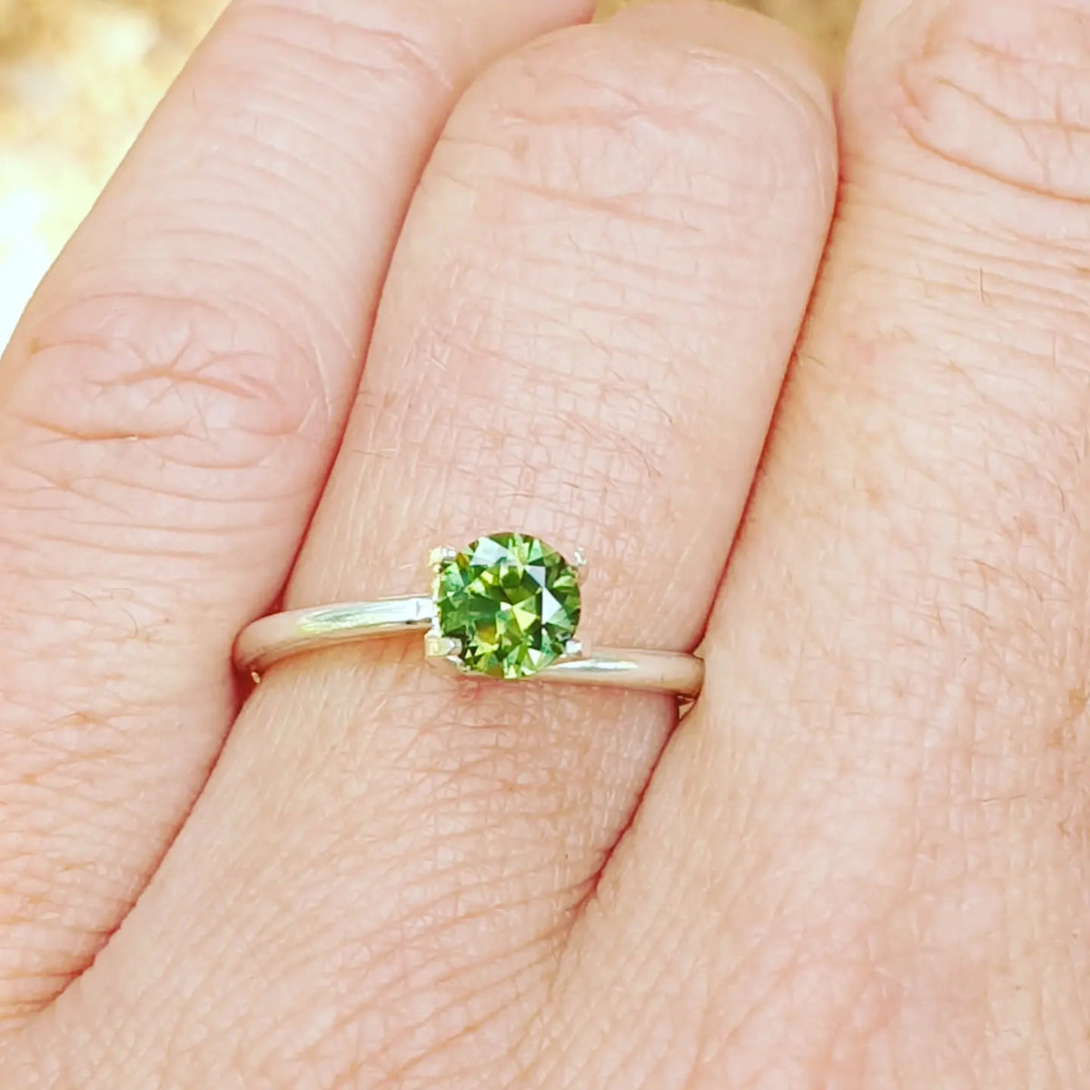 .88ct Round Green-Yellow Parti Sapphire