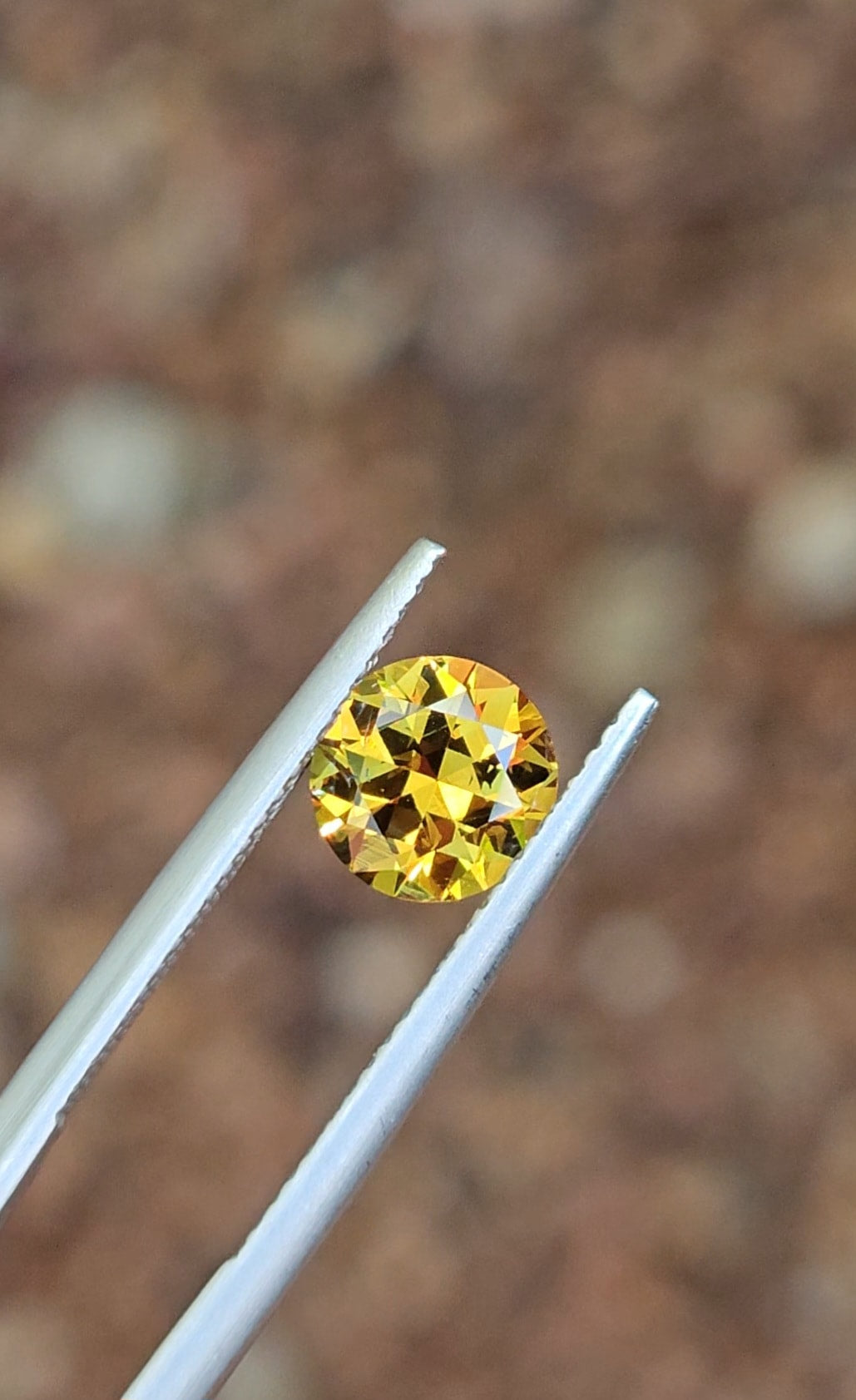 1.46ct Round Golden Yellow Mali Garnet