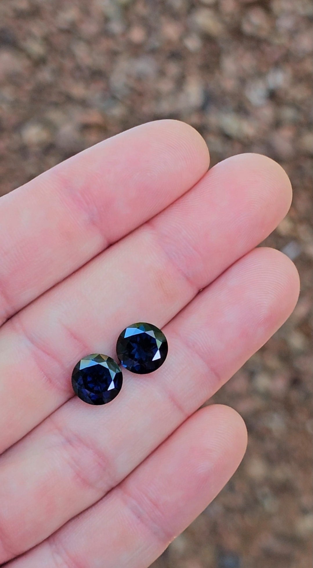 Pair of Round 9mm Twilight Blue Sapphires