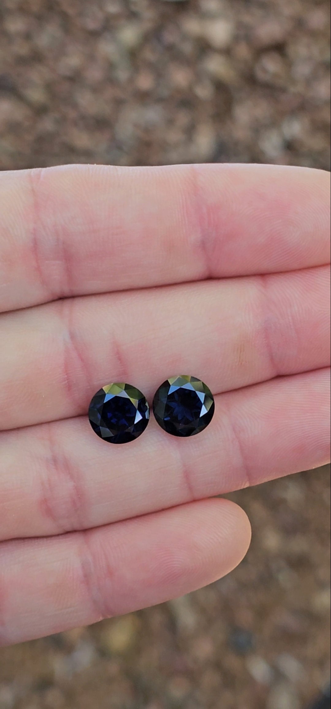 Pair of Round 9mm Twilight Blue Sapphires