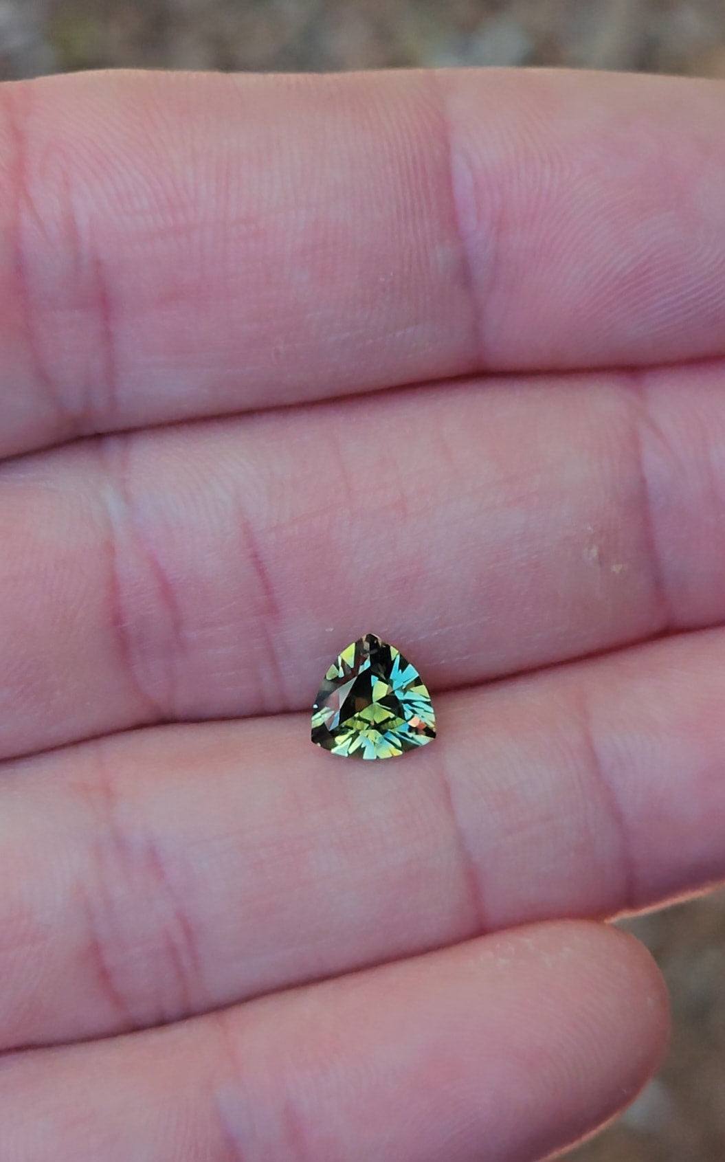 1.22ct Trilliant Blue Parti Sapphire