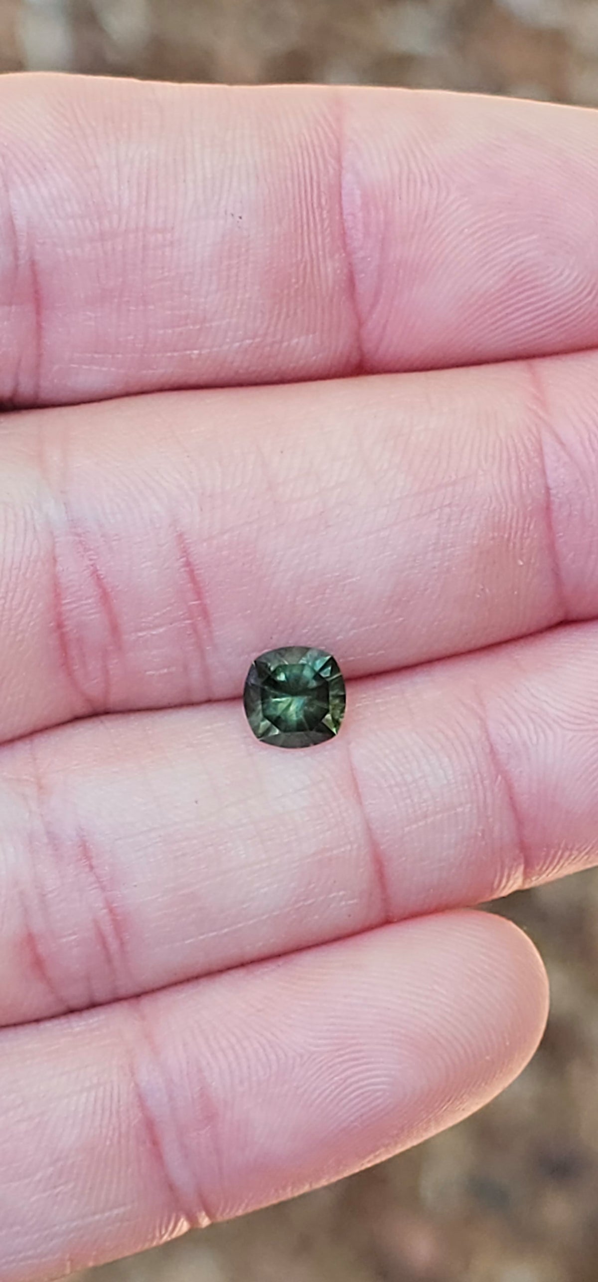 1.18ct Cushion Green Parti Sapphire
