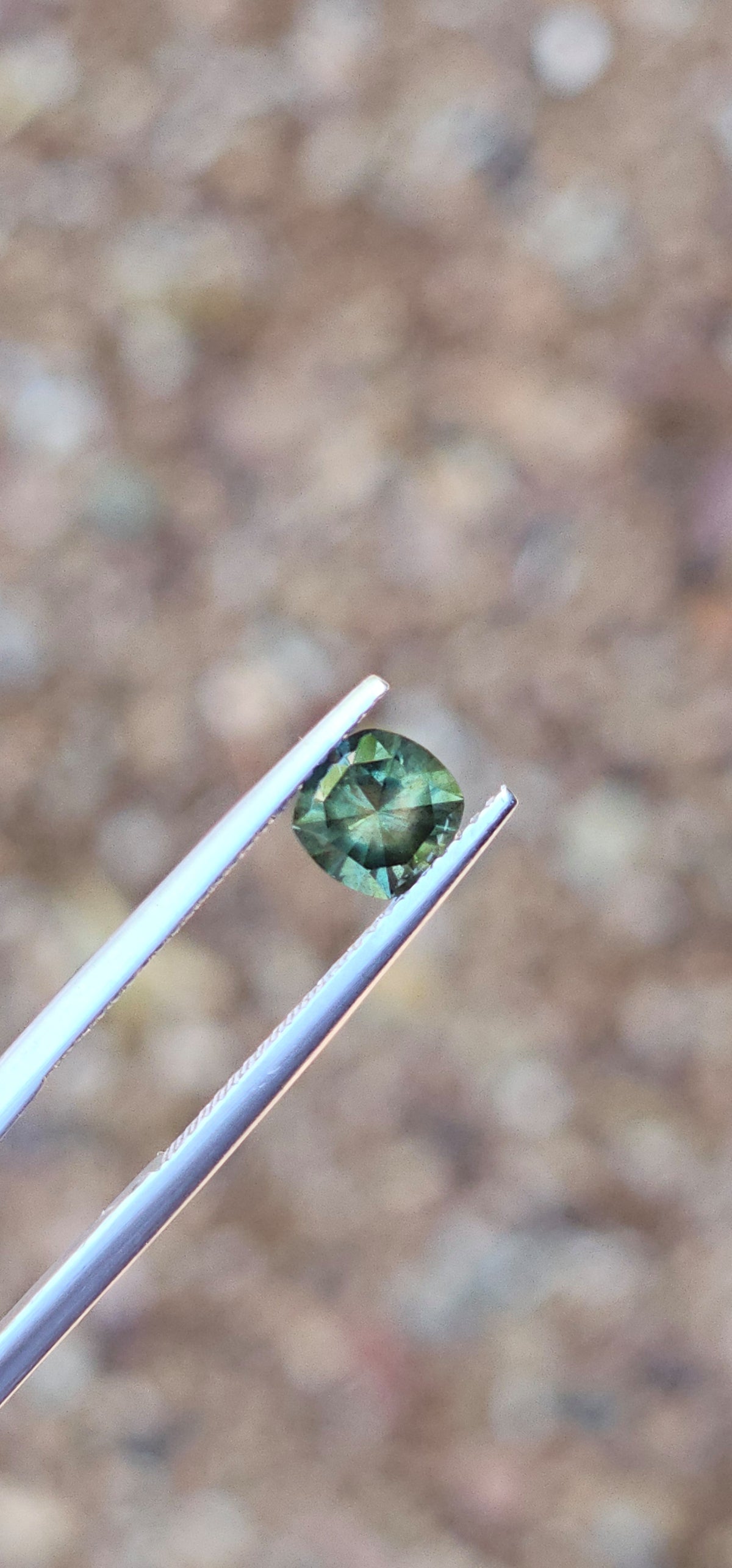 1.18ct Cushion Green Parti Sapphire