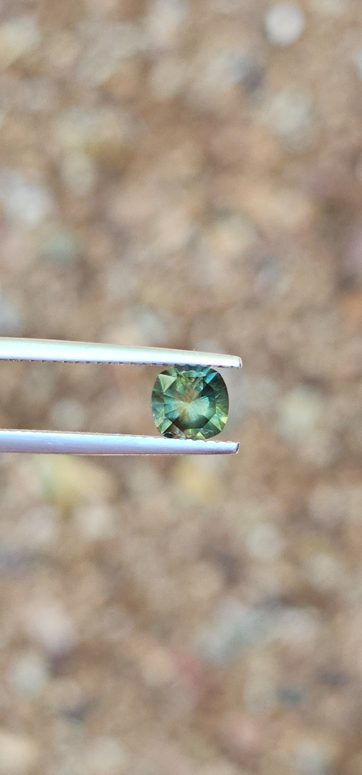 1.18ct Cushion Green Parti Sapphire