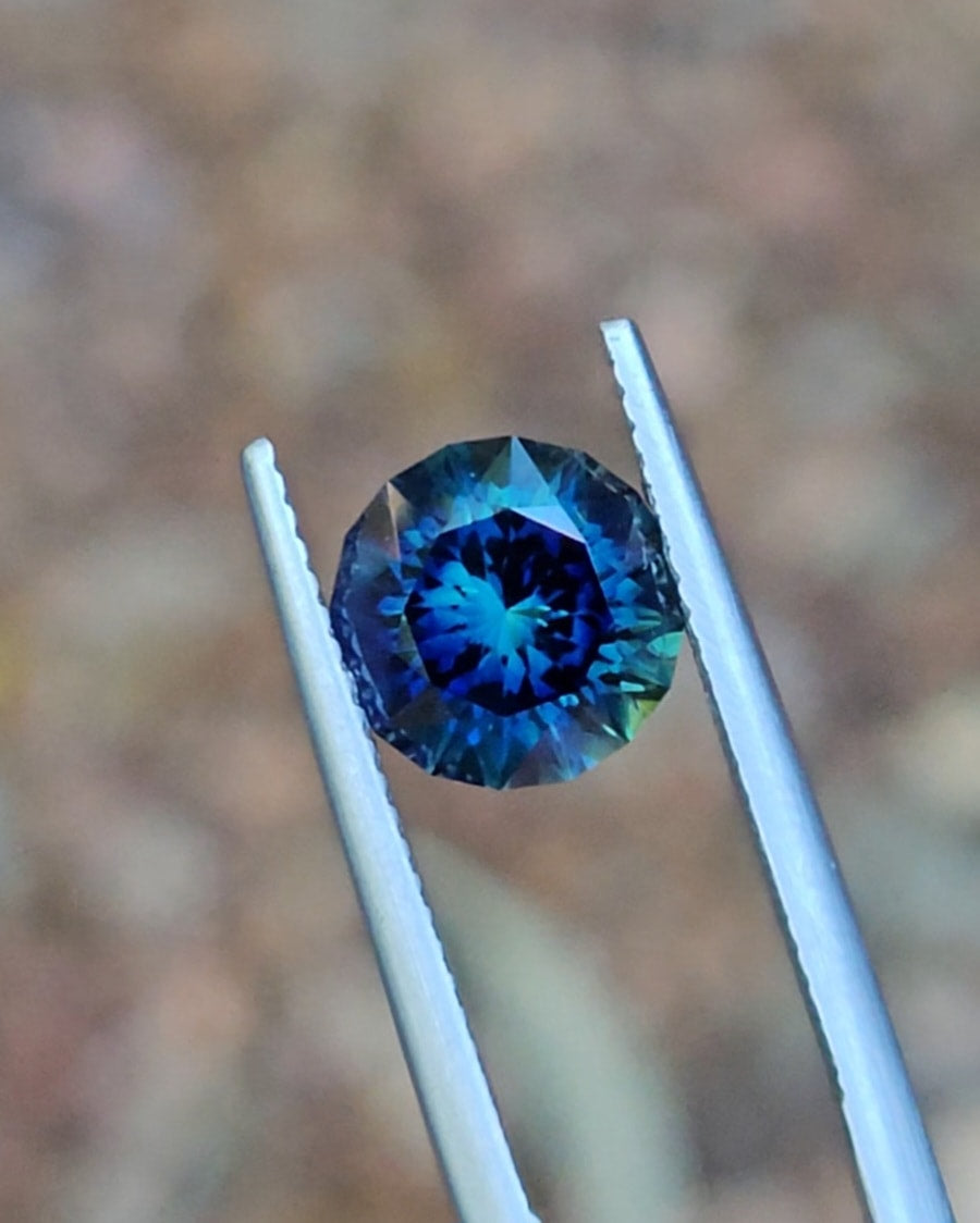 3.10ct Round Blue Parti Sapphire