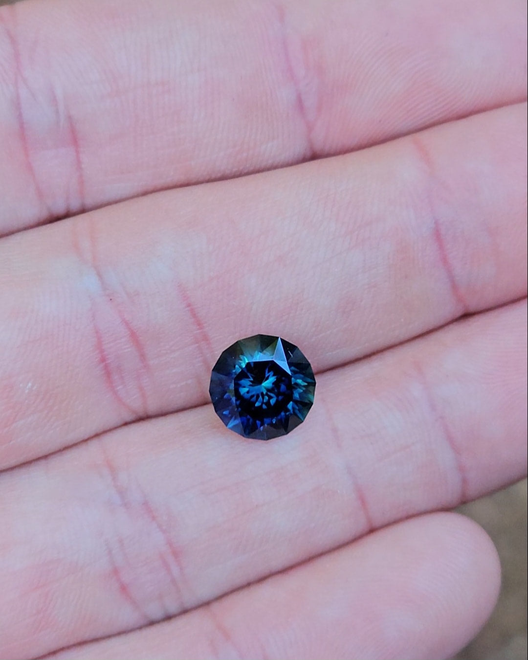 3.10ct Round Blue Parti Sapphire