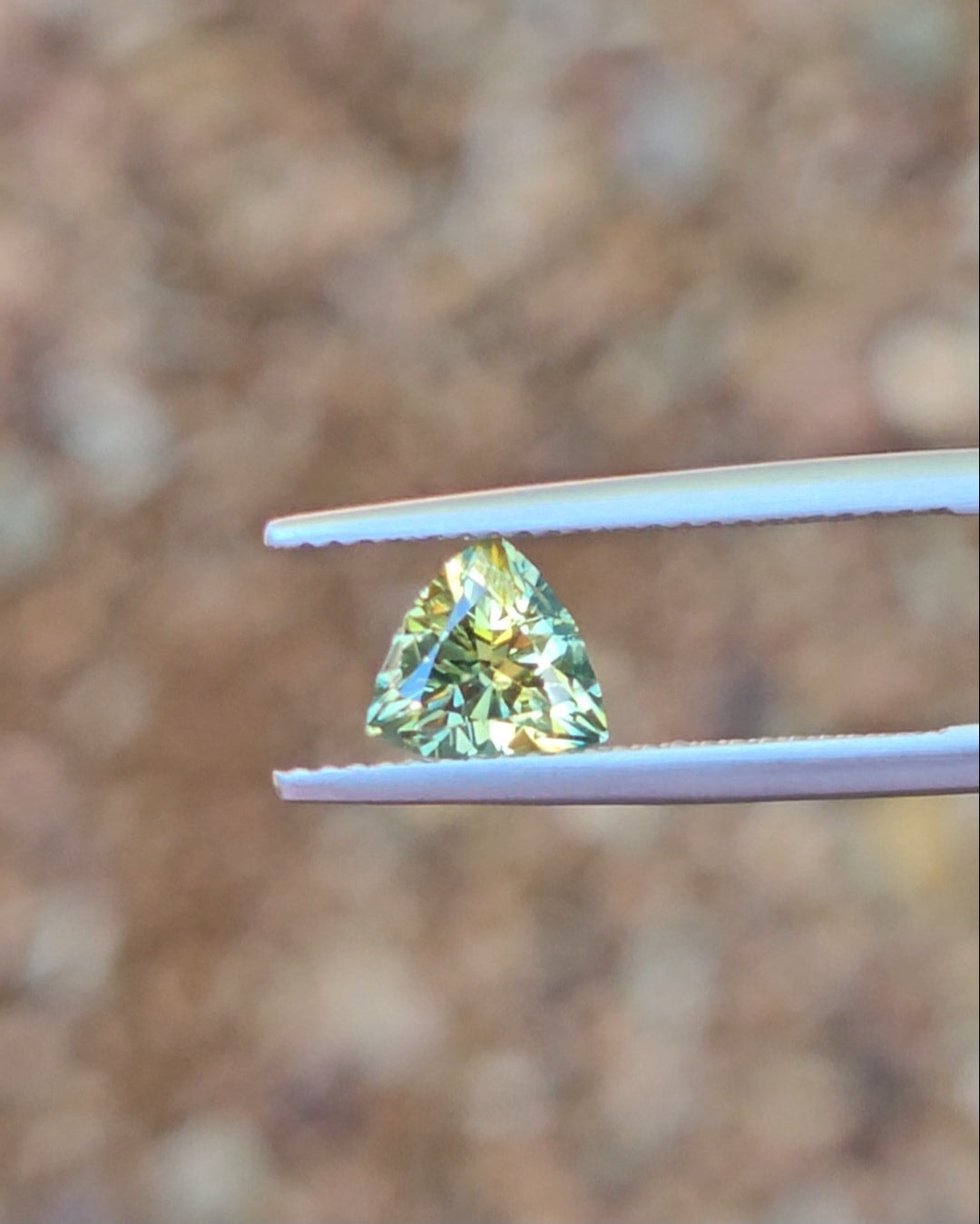 1.32ct Trilliant Yellow Parti Sapphire