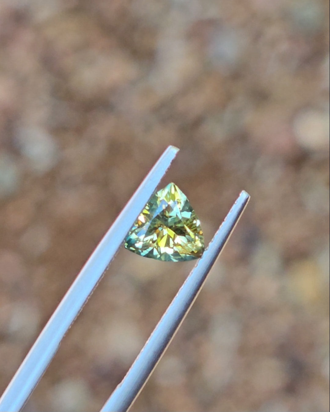 1.32ct Trilliant Yellow Parti Sapphire