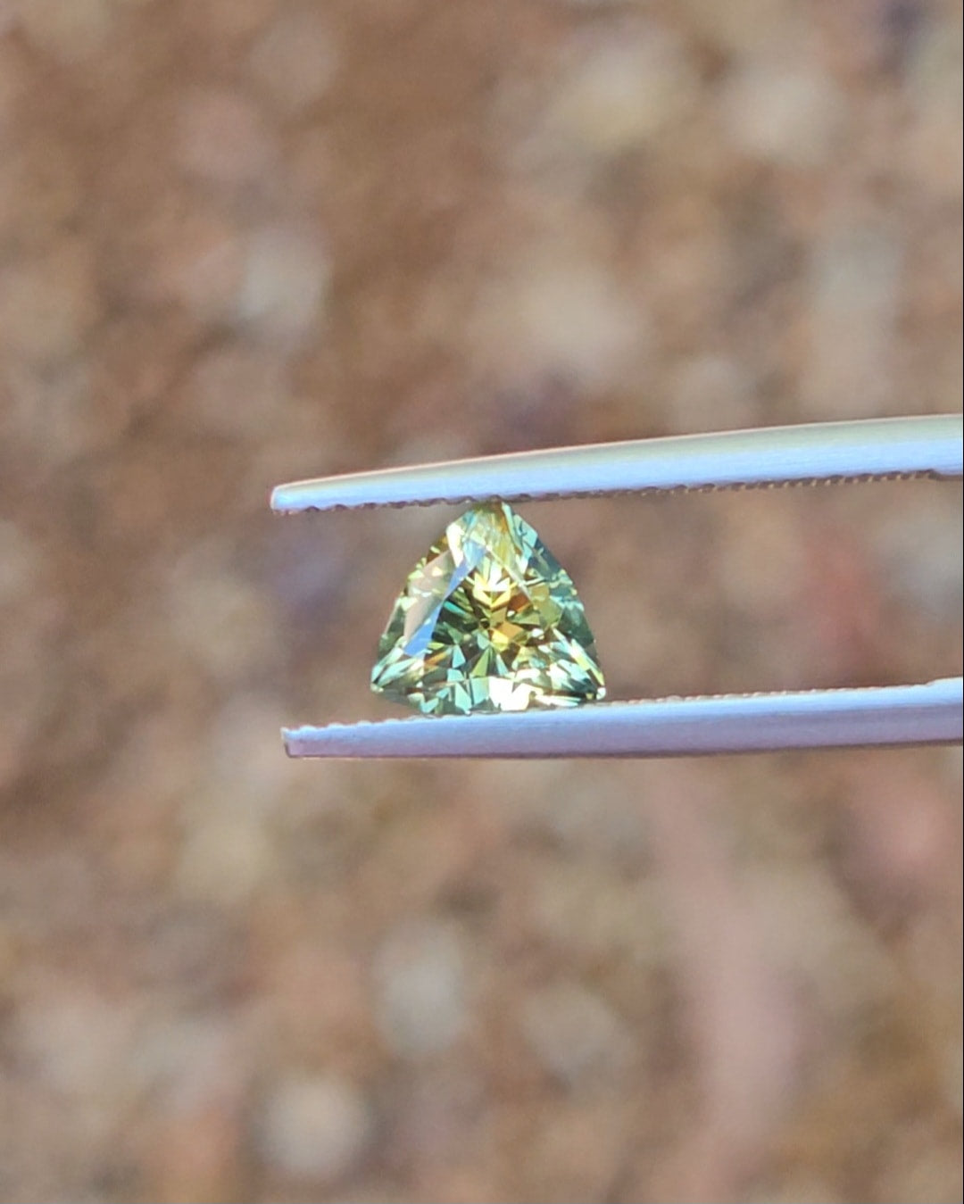 1.32ct Trilliant Yellow Parti Sapphire