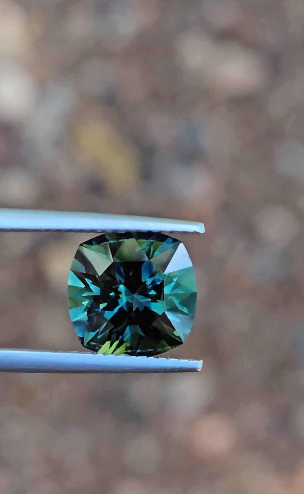 4.66ct Cushion Deep Blue Teal Sapphire