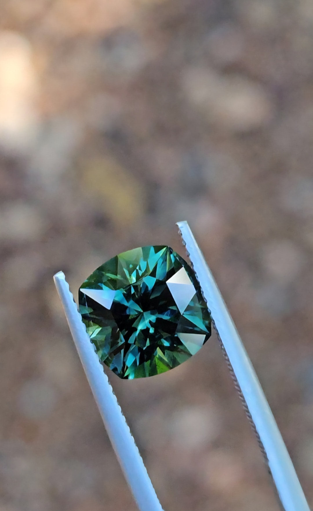 4.66ct Cushion Deep Blue Teal Sapphire