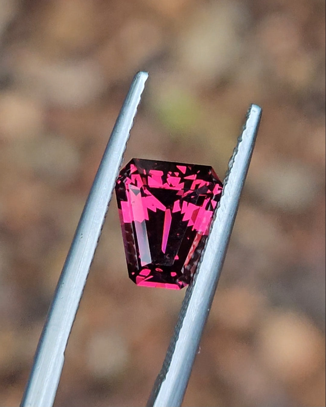 2.26ct Tapered Baguette Pink Tanzanian Garnet