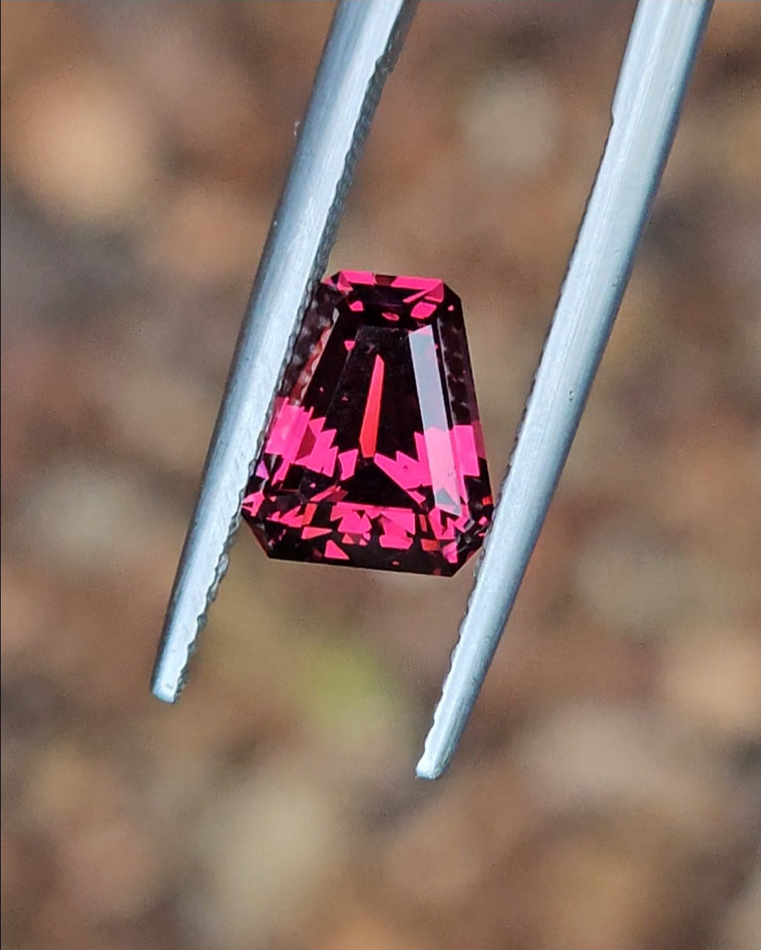 2.26ct Tapered Baguette Pink Tanzanian Garnet