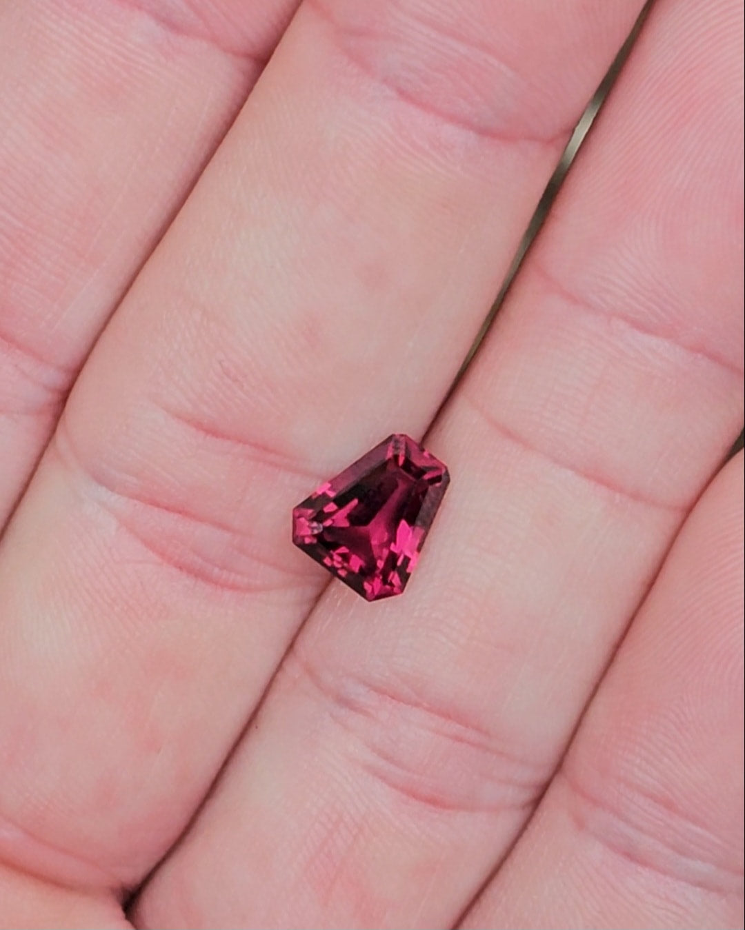 2.26ct Tapered Baguette Pink Tanzanian Garnet