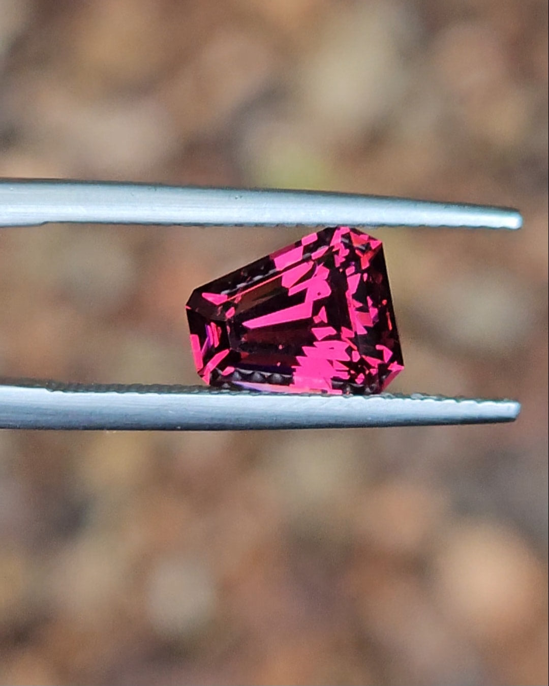 2.26ct Tapered Baguette Pink Tanzanian Garnet