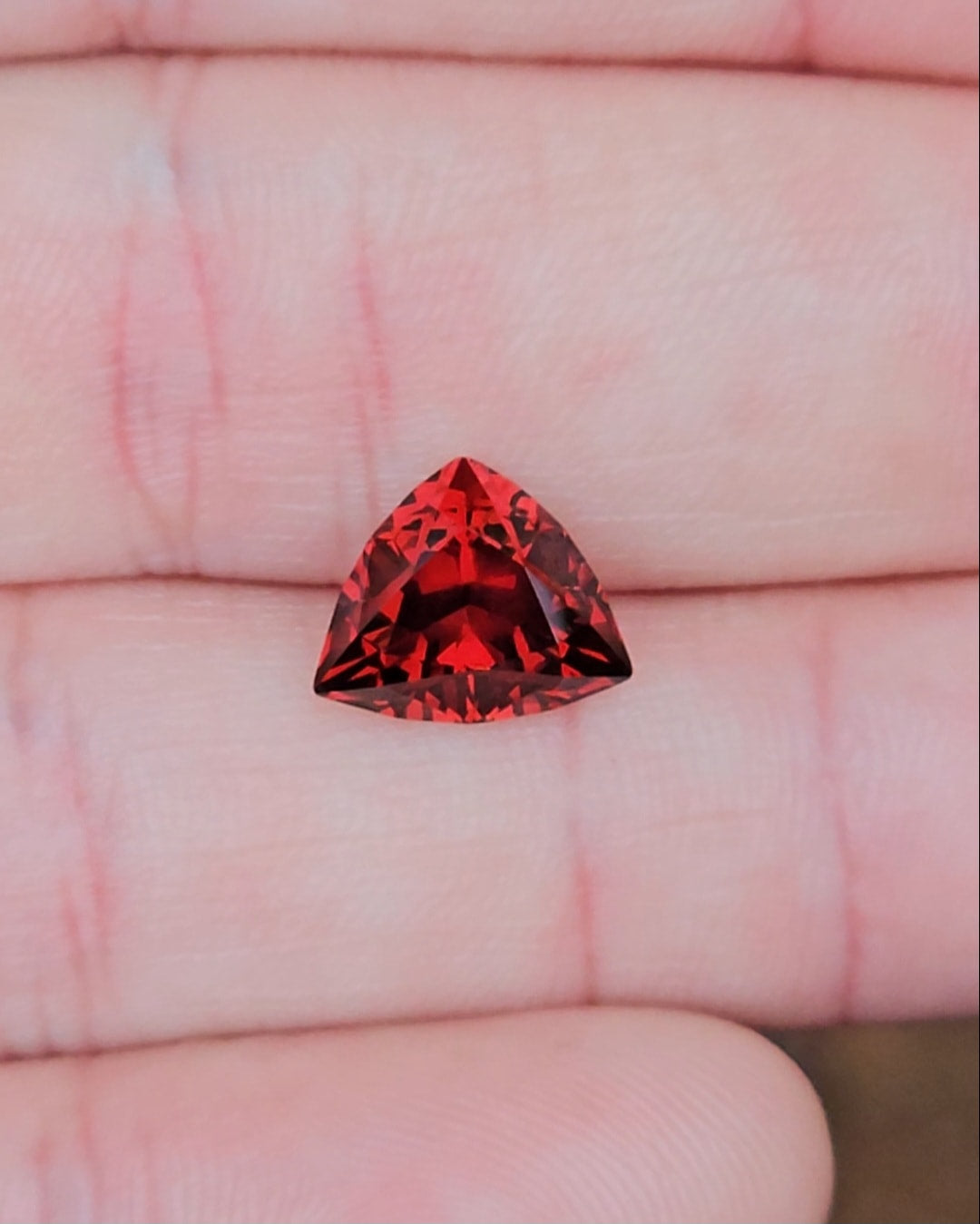 3.16ct Trilliant Red Tanzanian Garnet