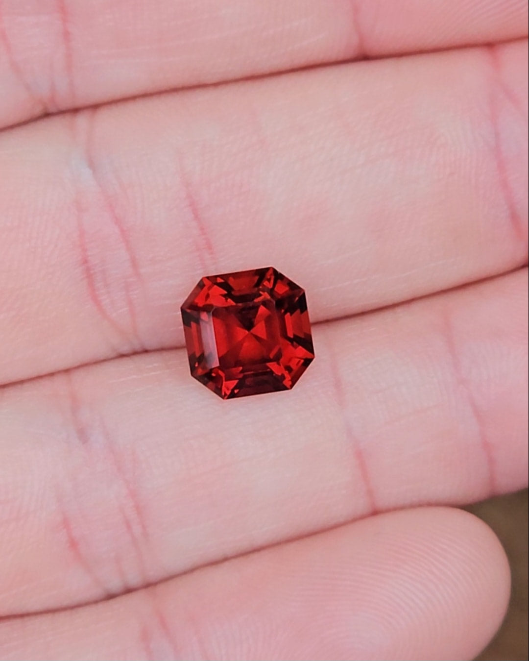 3.65ct Square Red Tanzanian Garnet