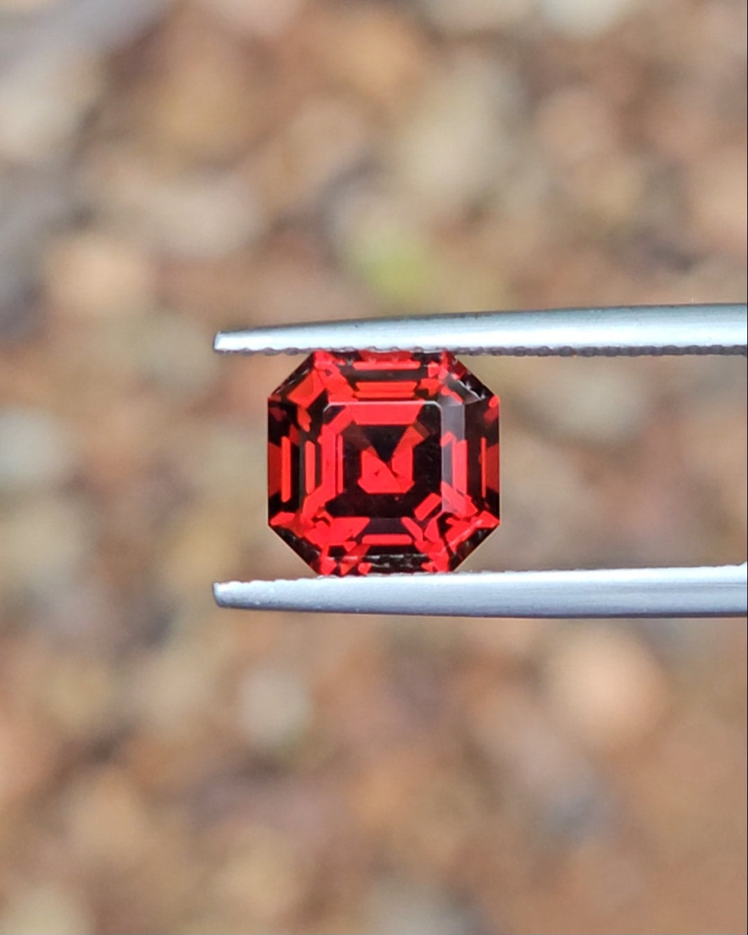 3.65ct Square Red Tanzanian Garnet