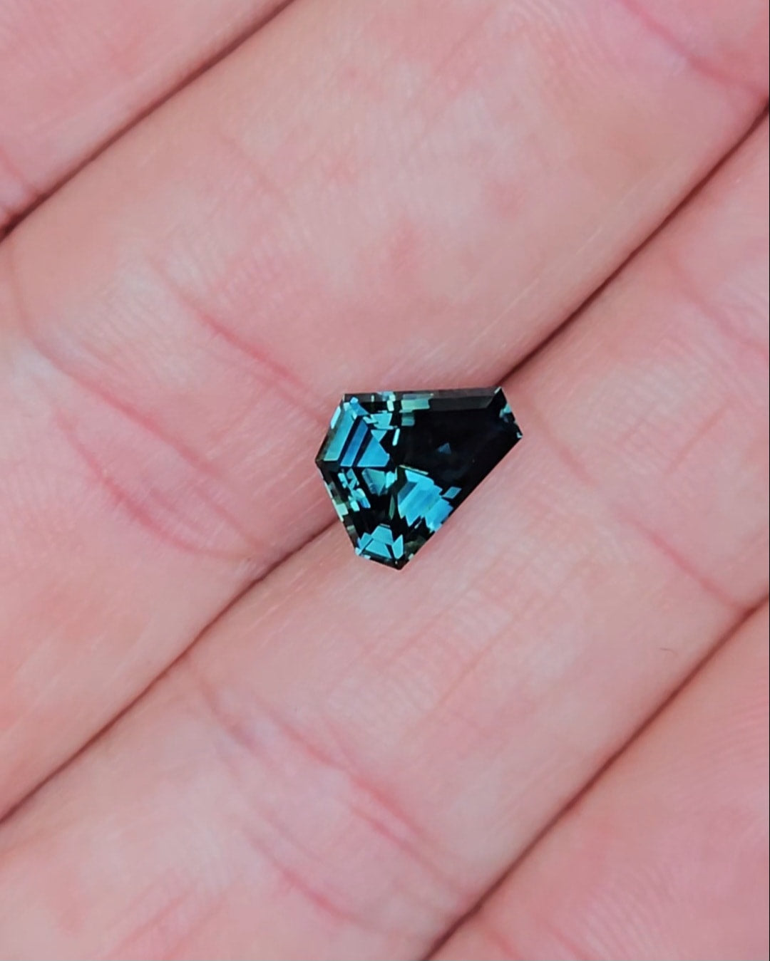 1.74ct Free-form Blue Teal Sapphire
