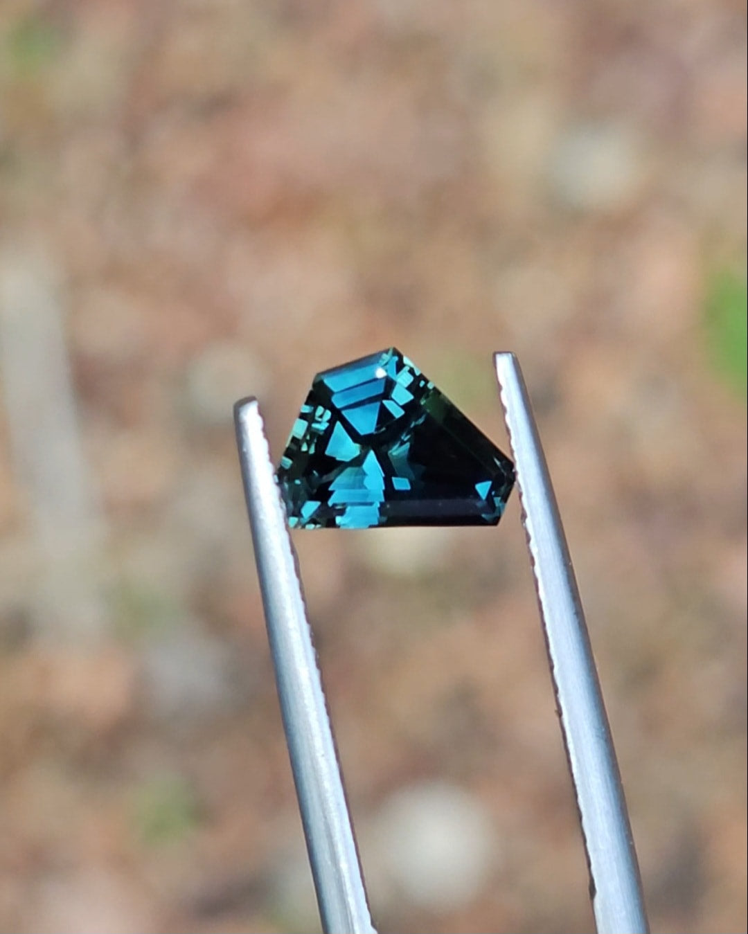 1.74ct Free-form Blue Teal Sapphire