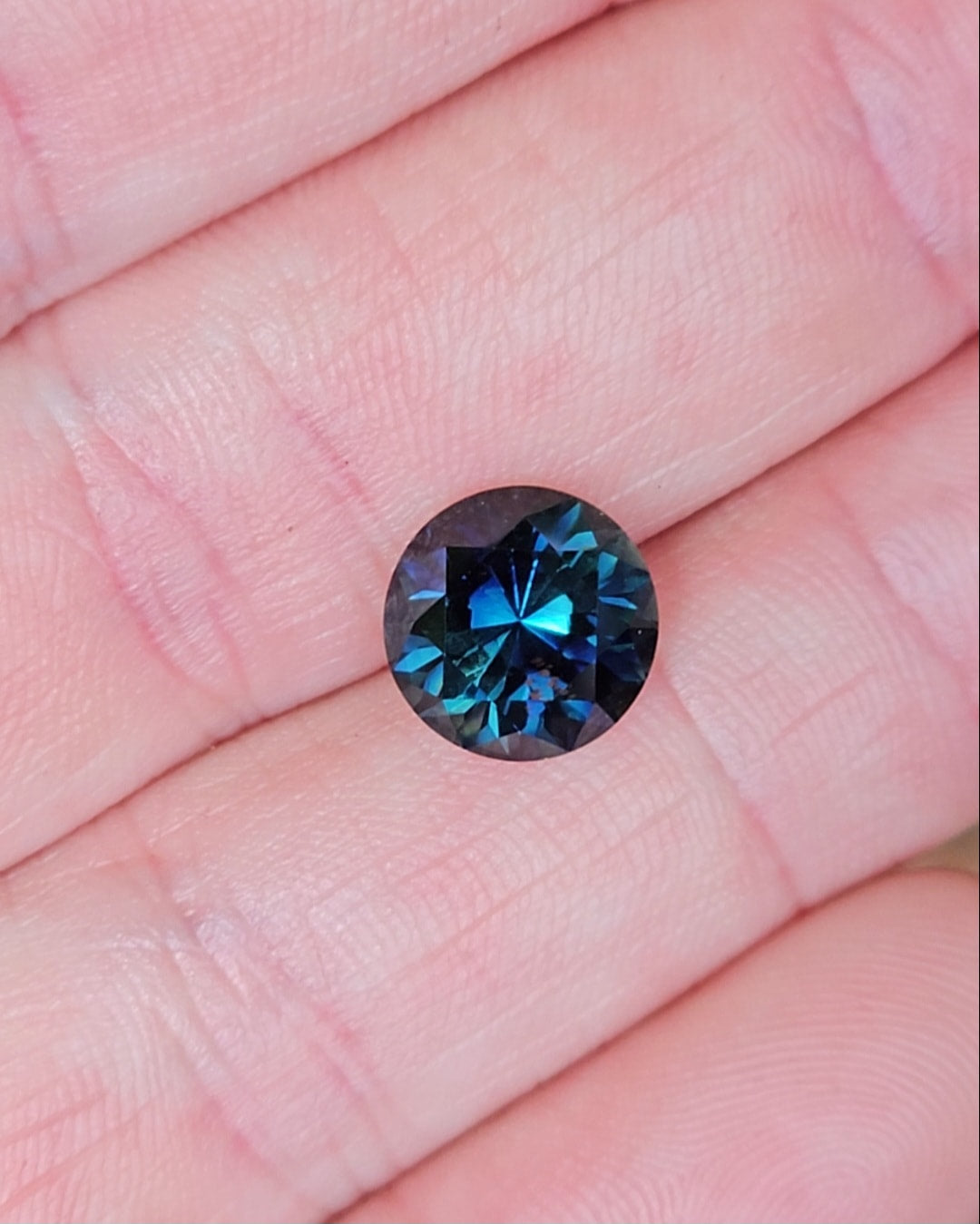 3.93ct Round Blue Parti Sapphire