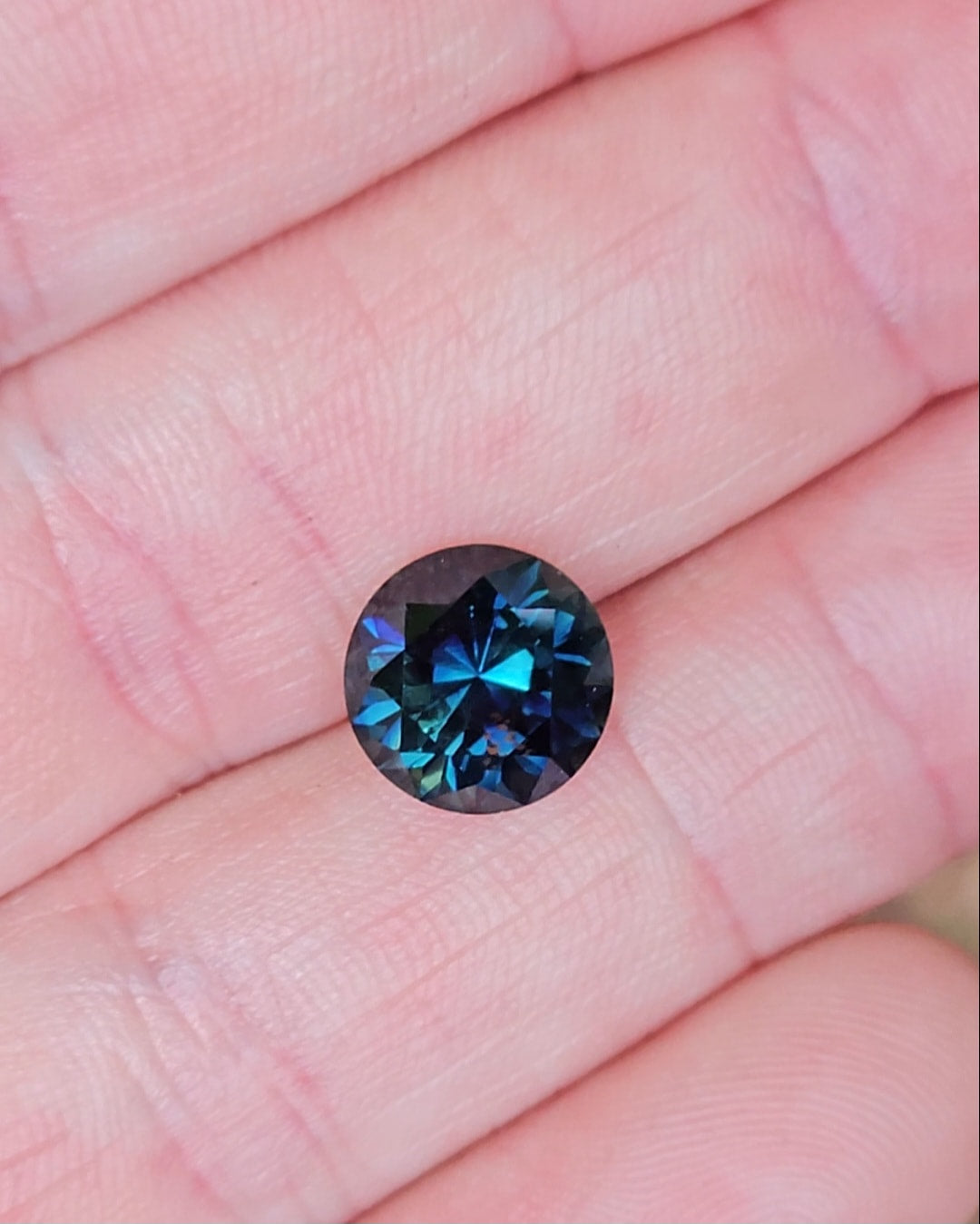 3.93ct Round Blue Parti Sapphire