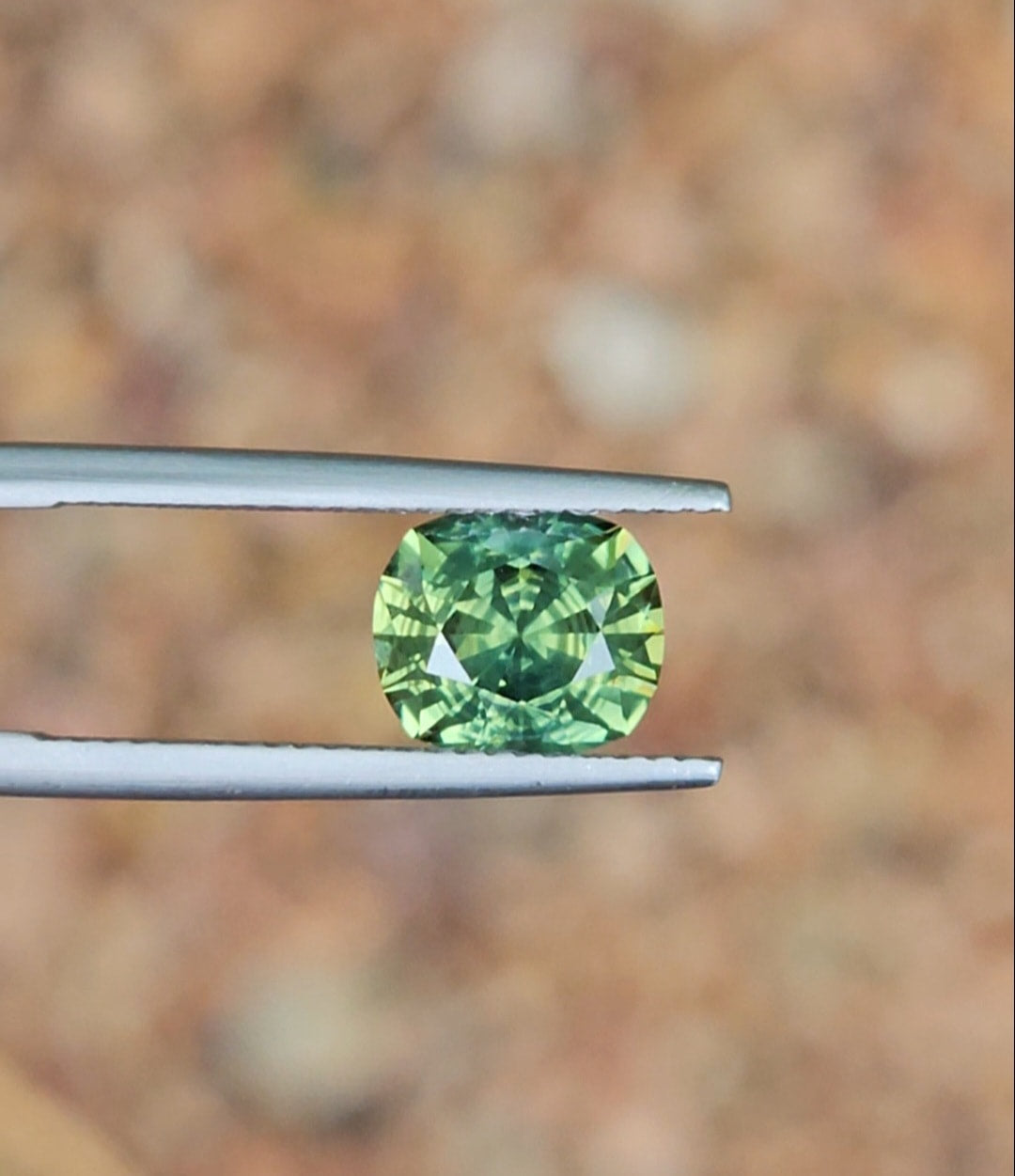 2.78ct Cushion Green - Yellow Parti Sapphire