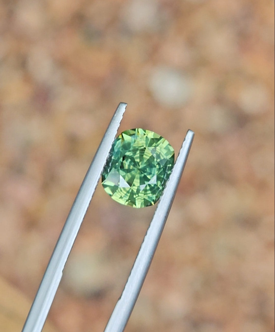2.78ct Cushion Green - Yellow Parti Sapphire