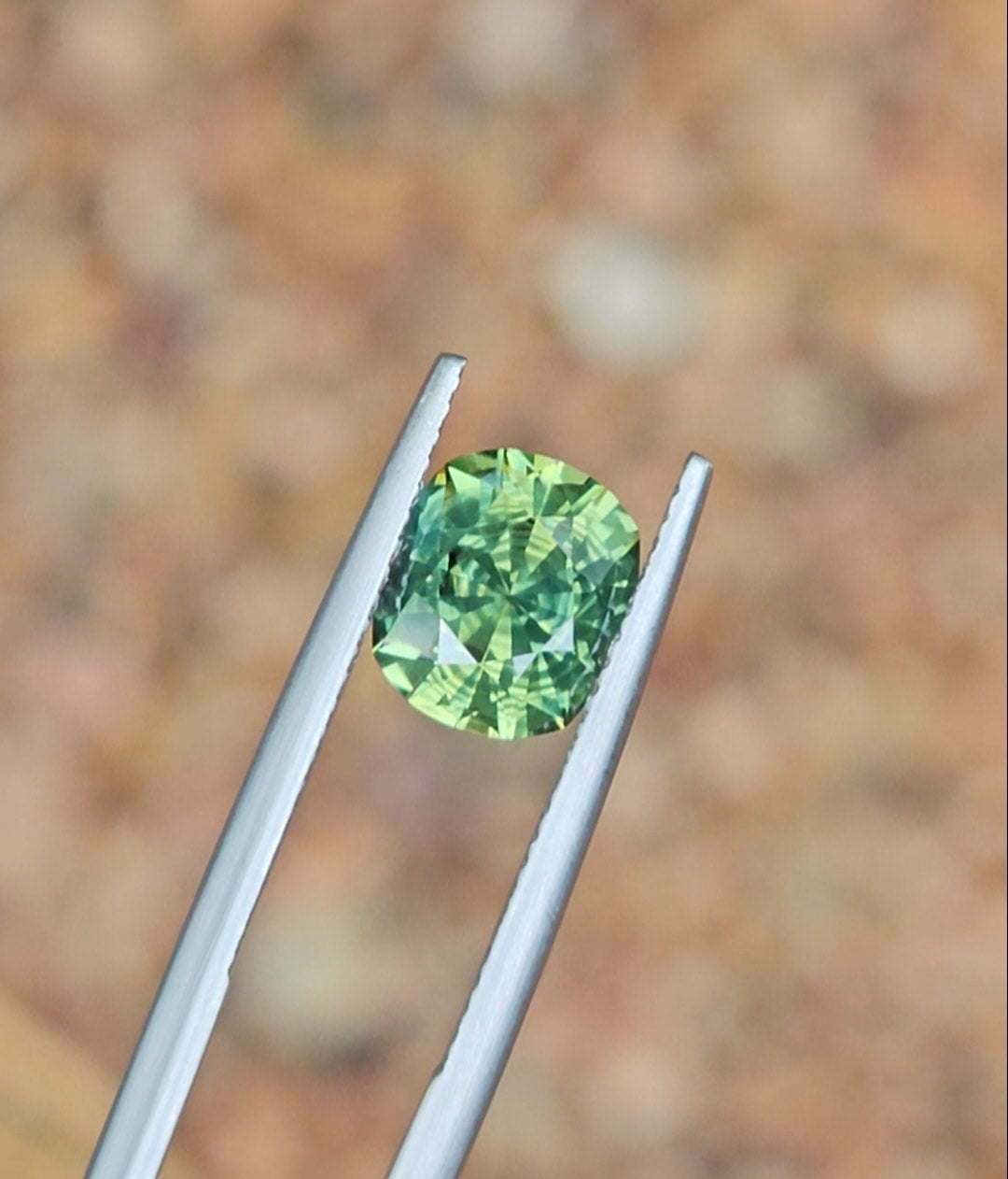 2.78ct Cushion Green - Yellow Parti Sapphire