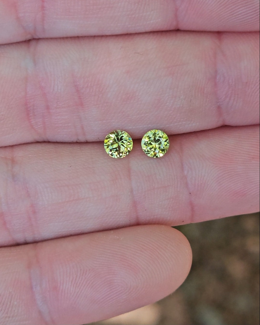 Pair of Round 4.6mm Yellow Sapphires