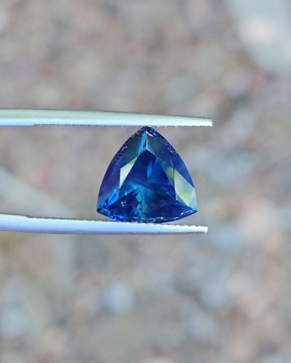 5.13ct Trilliant Blue Parti Sapphire