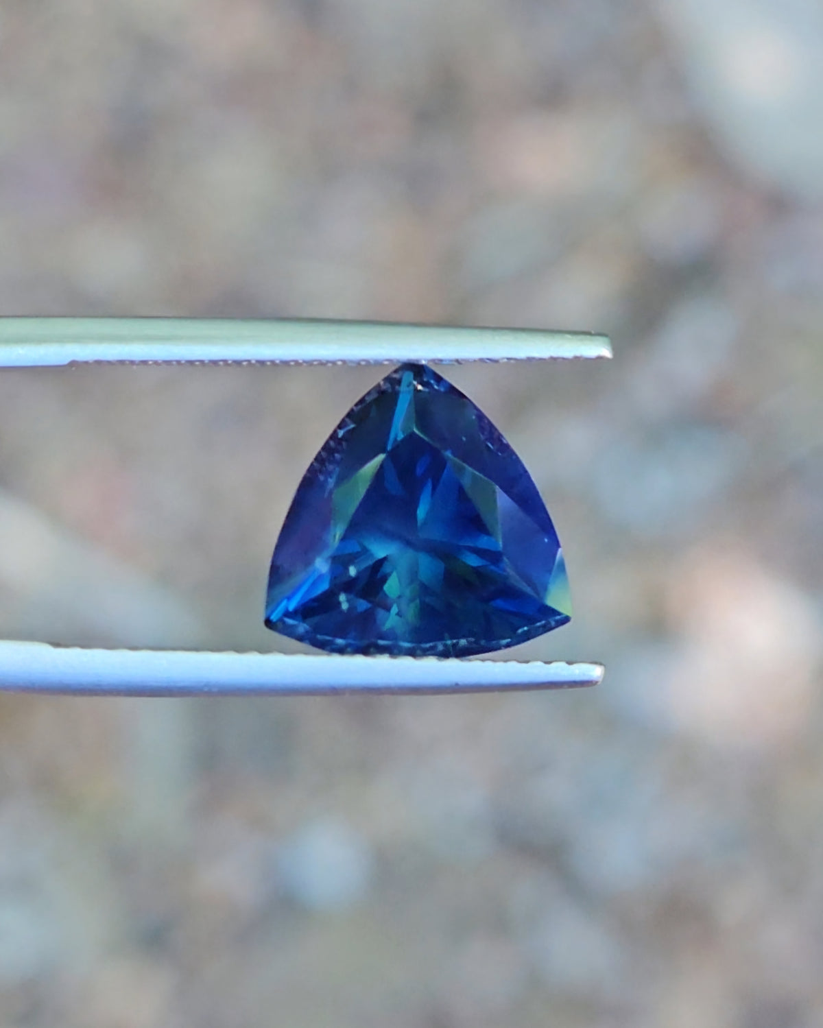 5.13ct Trilliant Blue Parti Sapphire