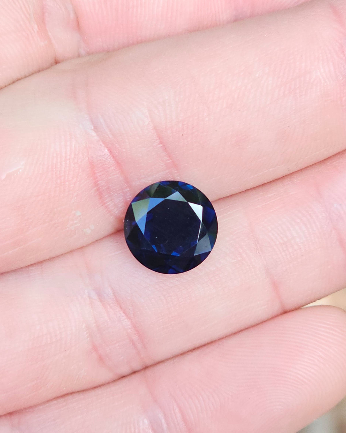 4.13ct Round Twilight Blue Sapphire