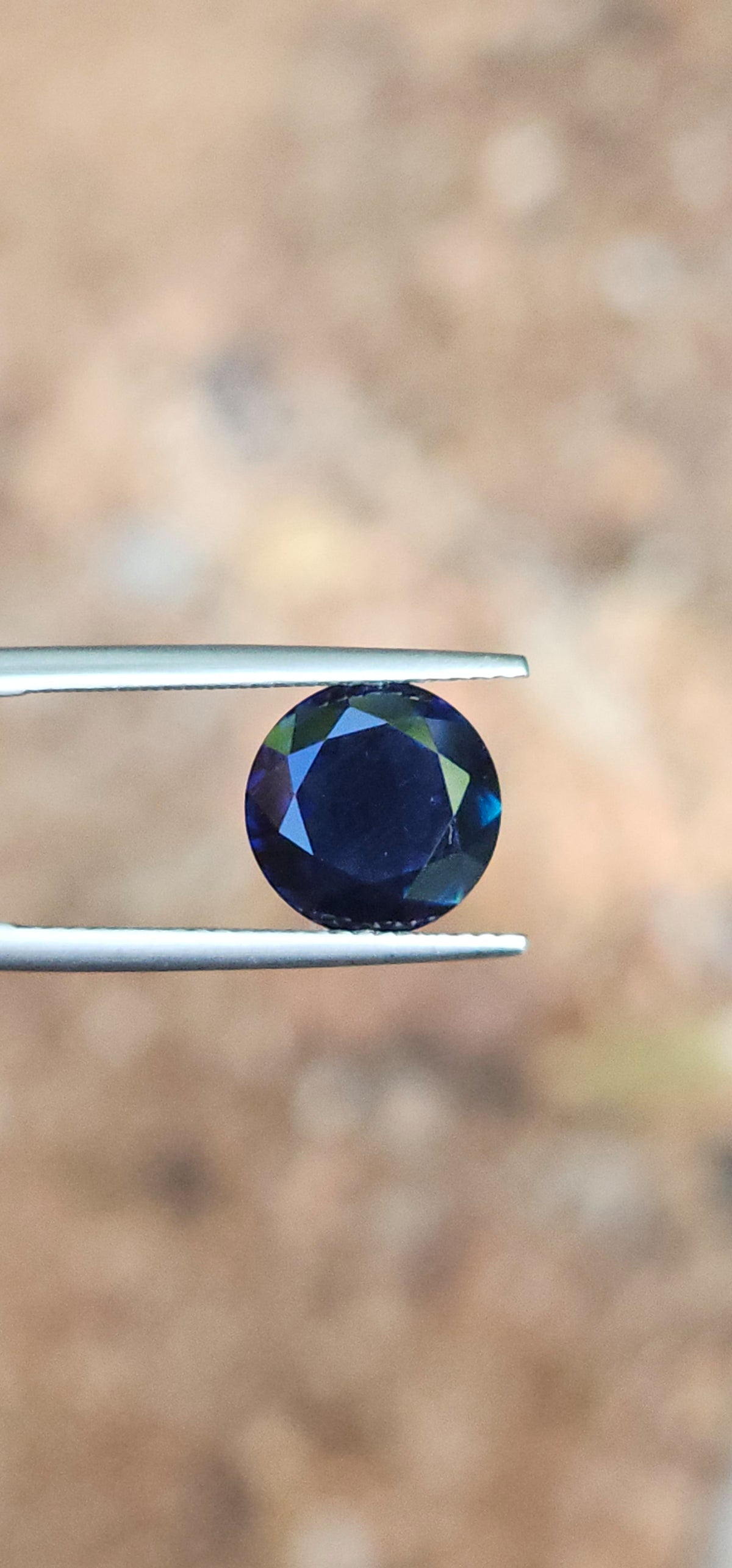 4.13ct Round Twilight Blue Sapphire