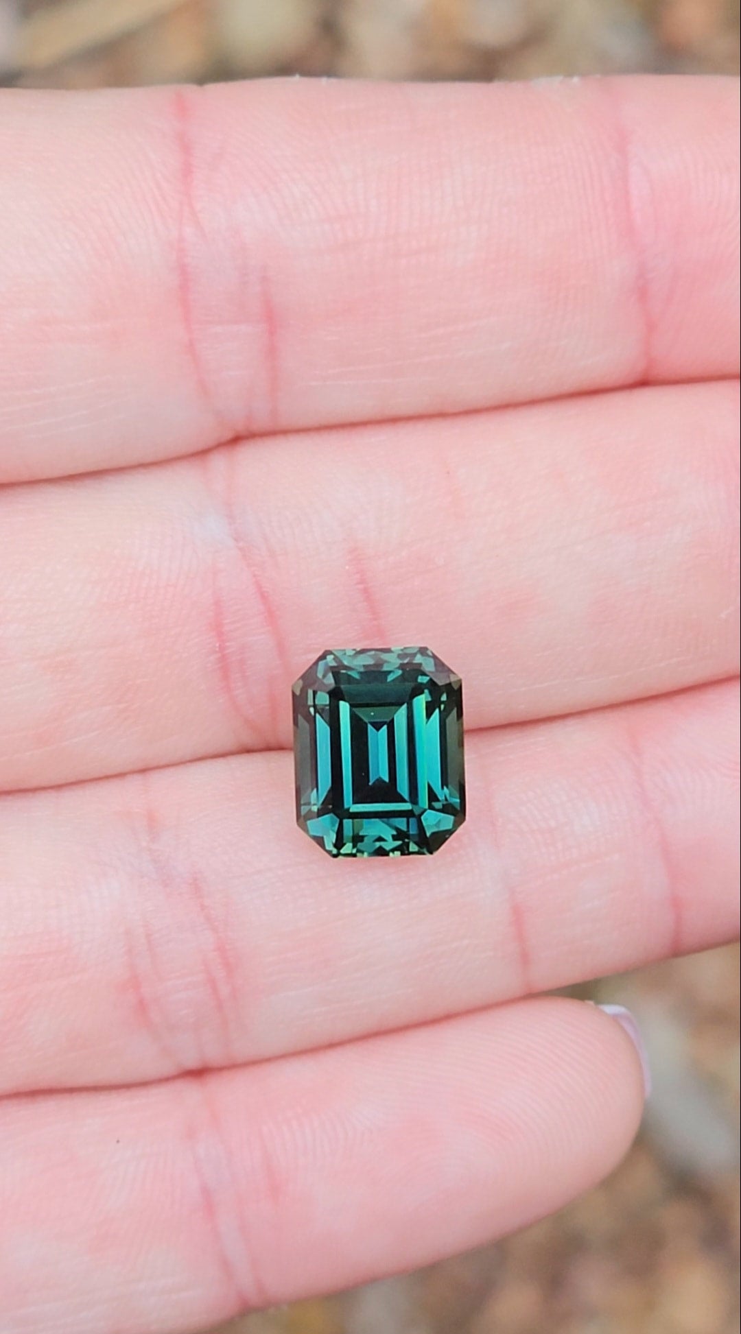 7.40ct Emerald Teal Parti Sapphire