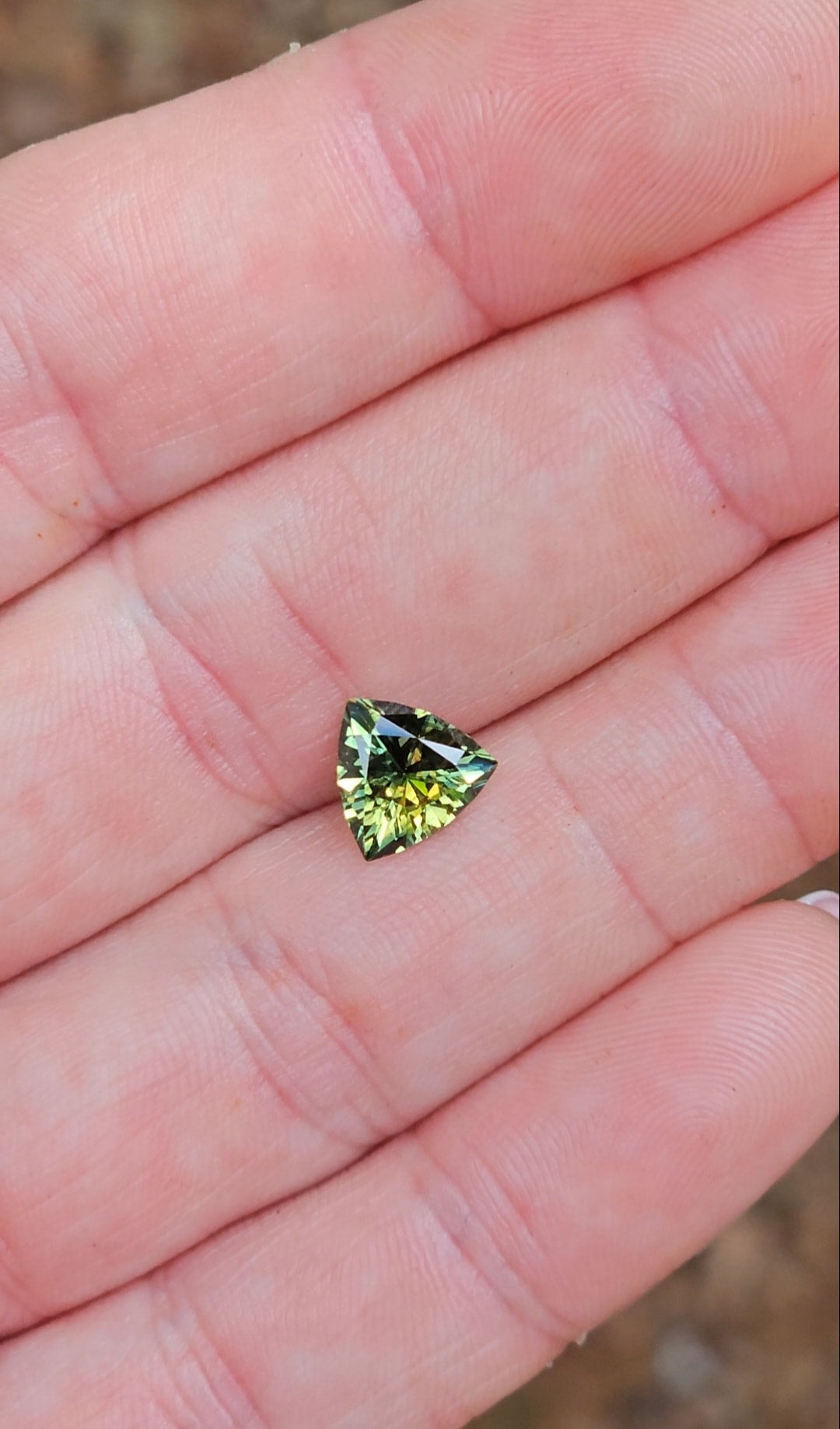 1.80ct Trilliant Yellow Parti Sapphire