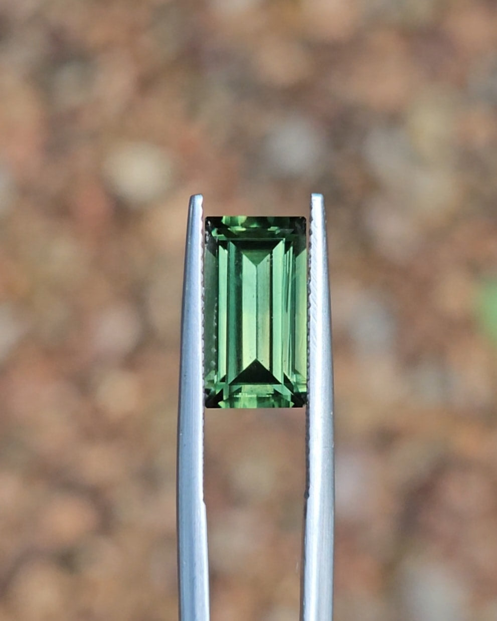 4.22ct Baguette Green Parti Sapphire