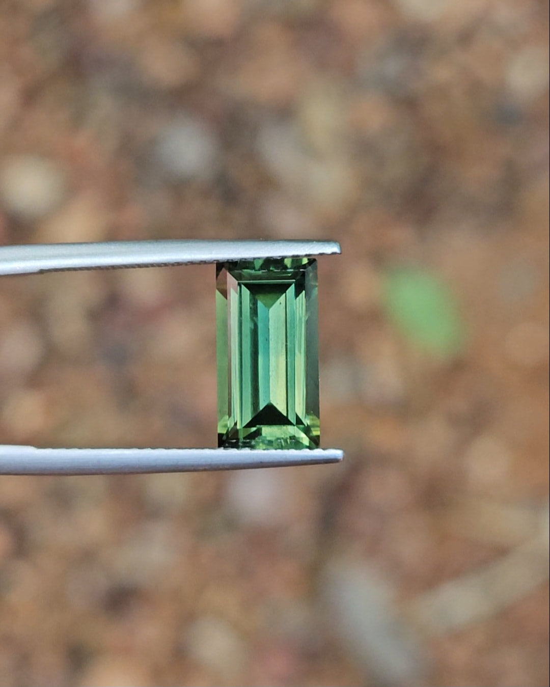 4.22ct Baguette Green Parti Sapphire