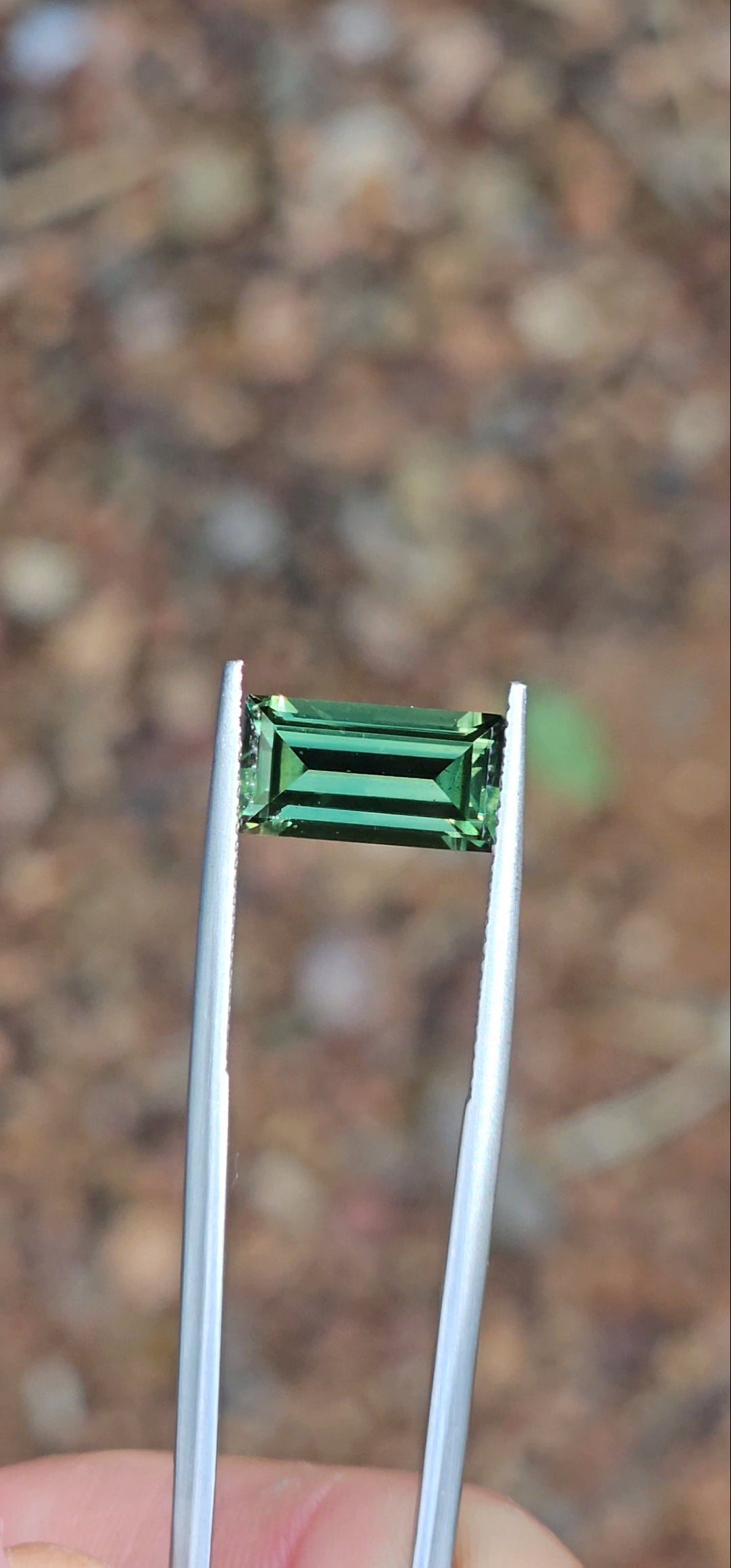 4.22ct Baguette Green Parti Sapphire