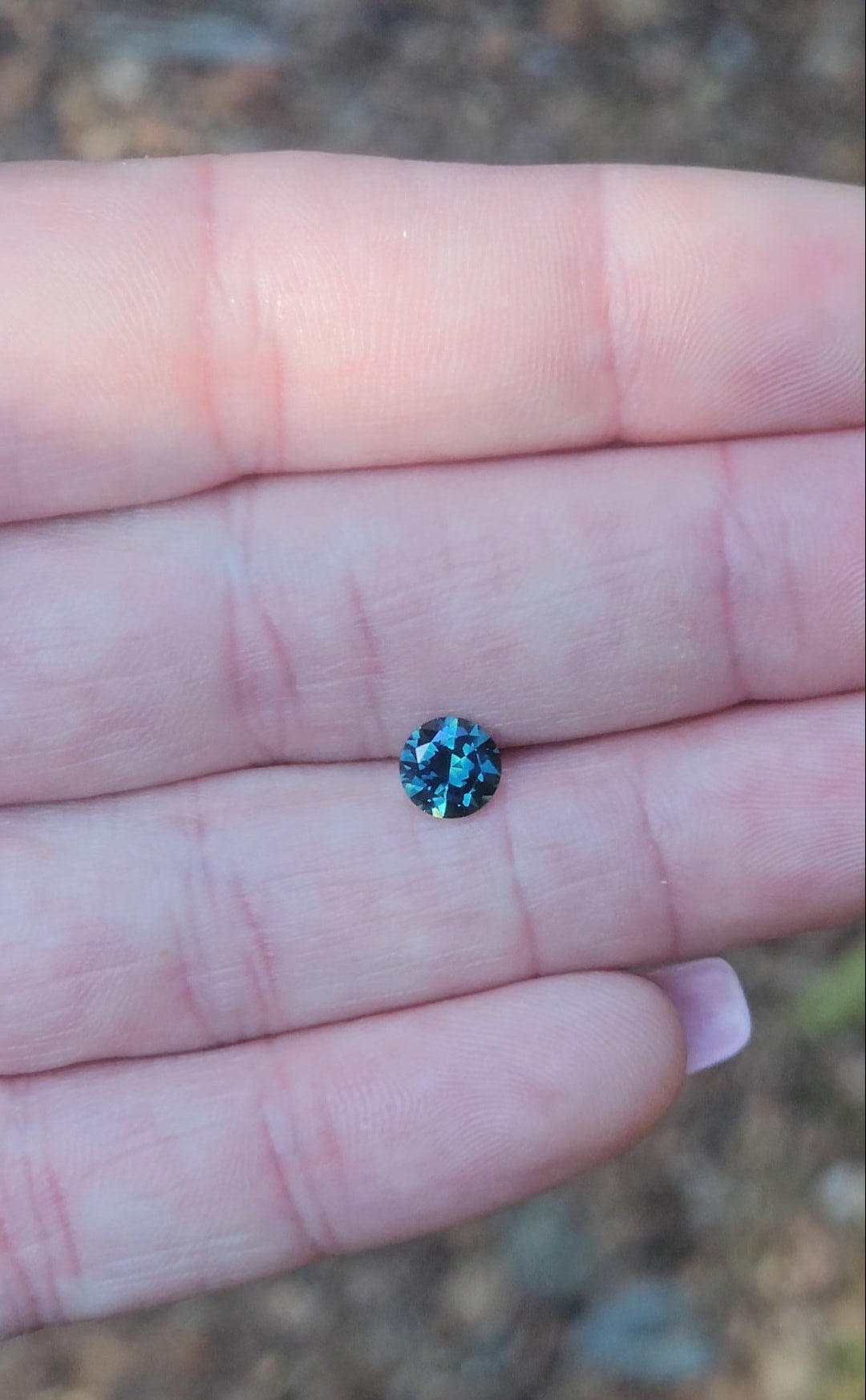 1ct Round Blue Parti Sapphire