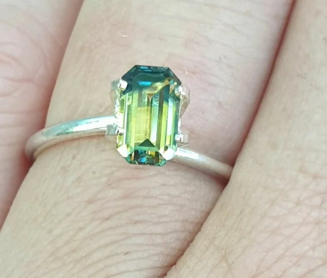1.36ct Emerald Yellow-Blue Parti Sapphire