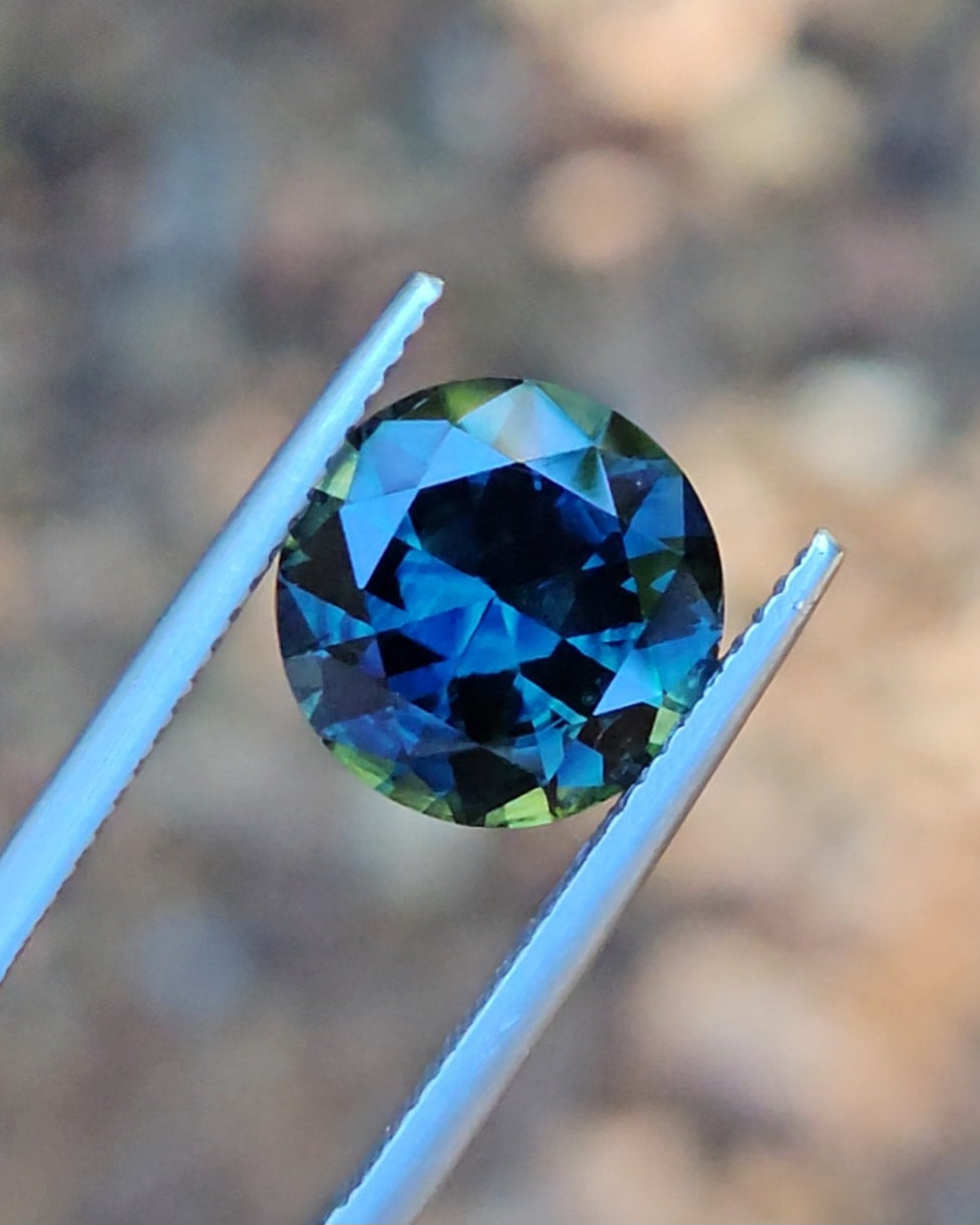 4.15ct Round Blue Parti Sapphire