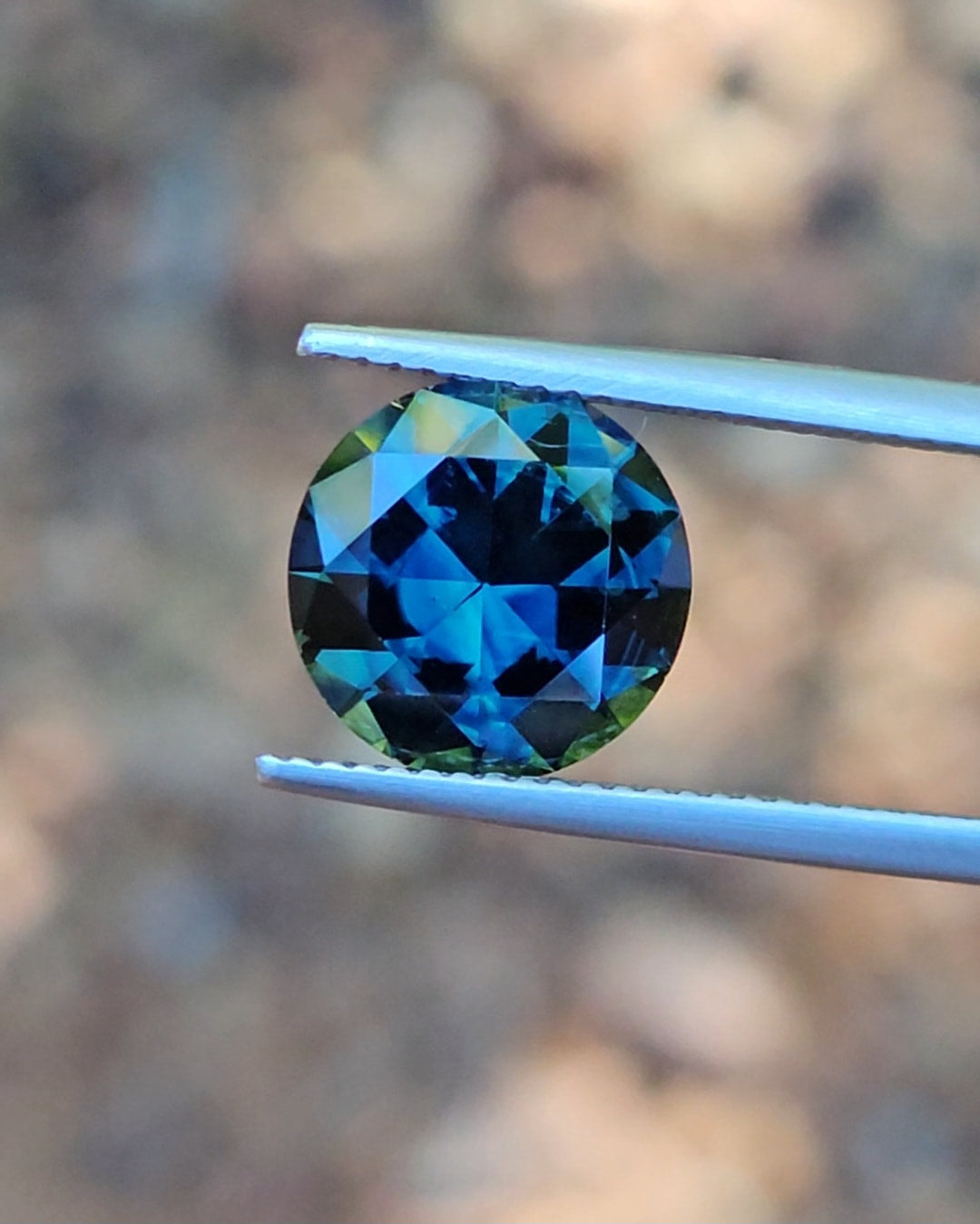 4.15ct Round Blue Parti Sapphire